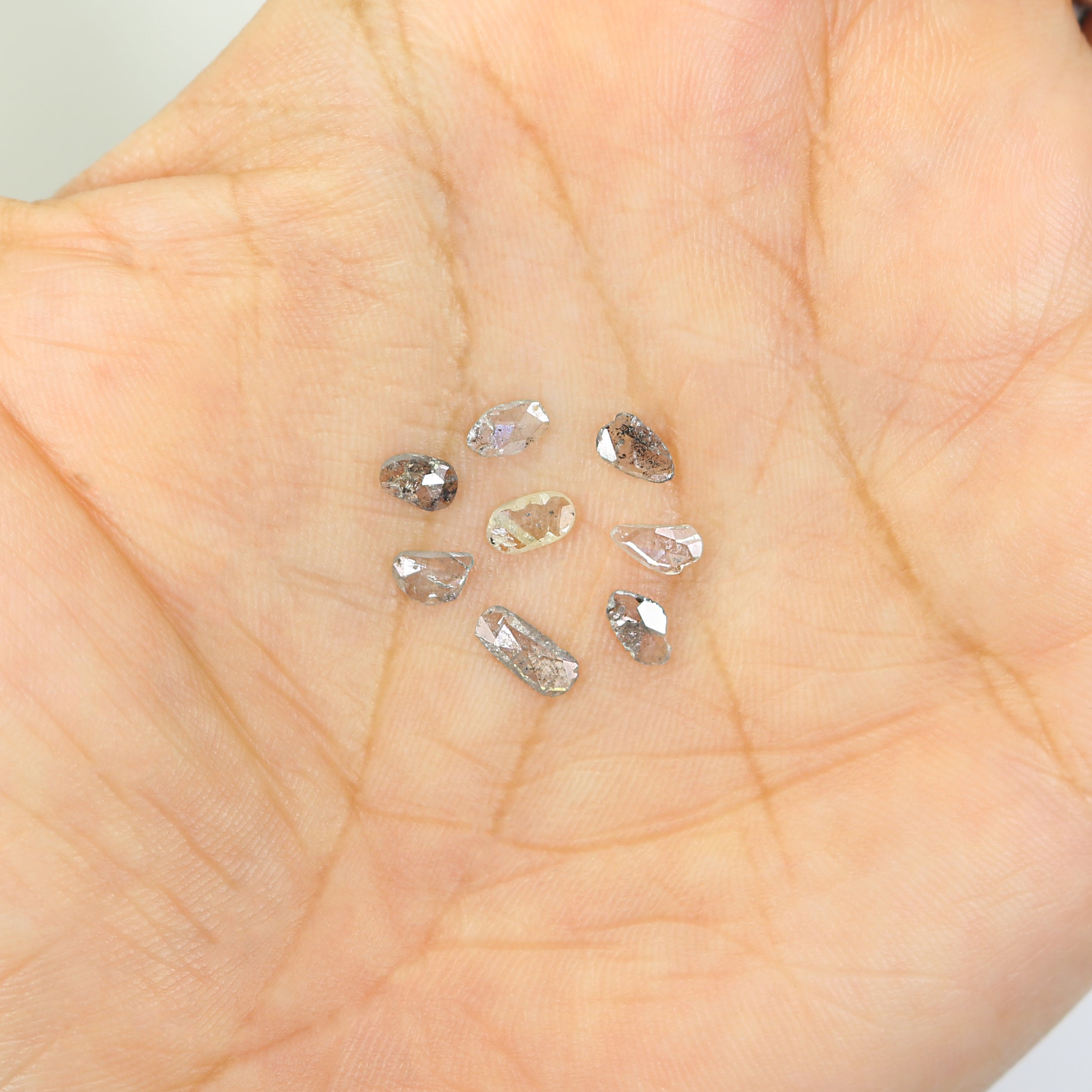 0.93 Ct Natural Loose Slice Shape Diamond Slice Salt And Pepper Diamond 4.65 MM Slice Natural Loose Diamond Slice Black Grey Diamond LQ1447