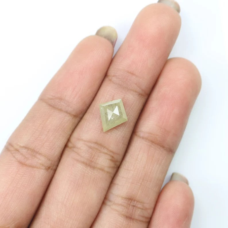 1.43 CT Natural Loose Kite Shape Diamond Yellow Color Kite Cut Diamond 7.65 MM Natural Loose Diamond Grey Color Kite Rose Cut Diamond QN2517