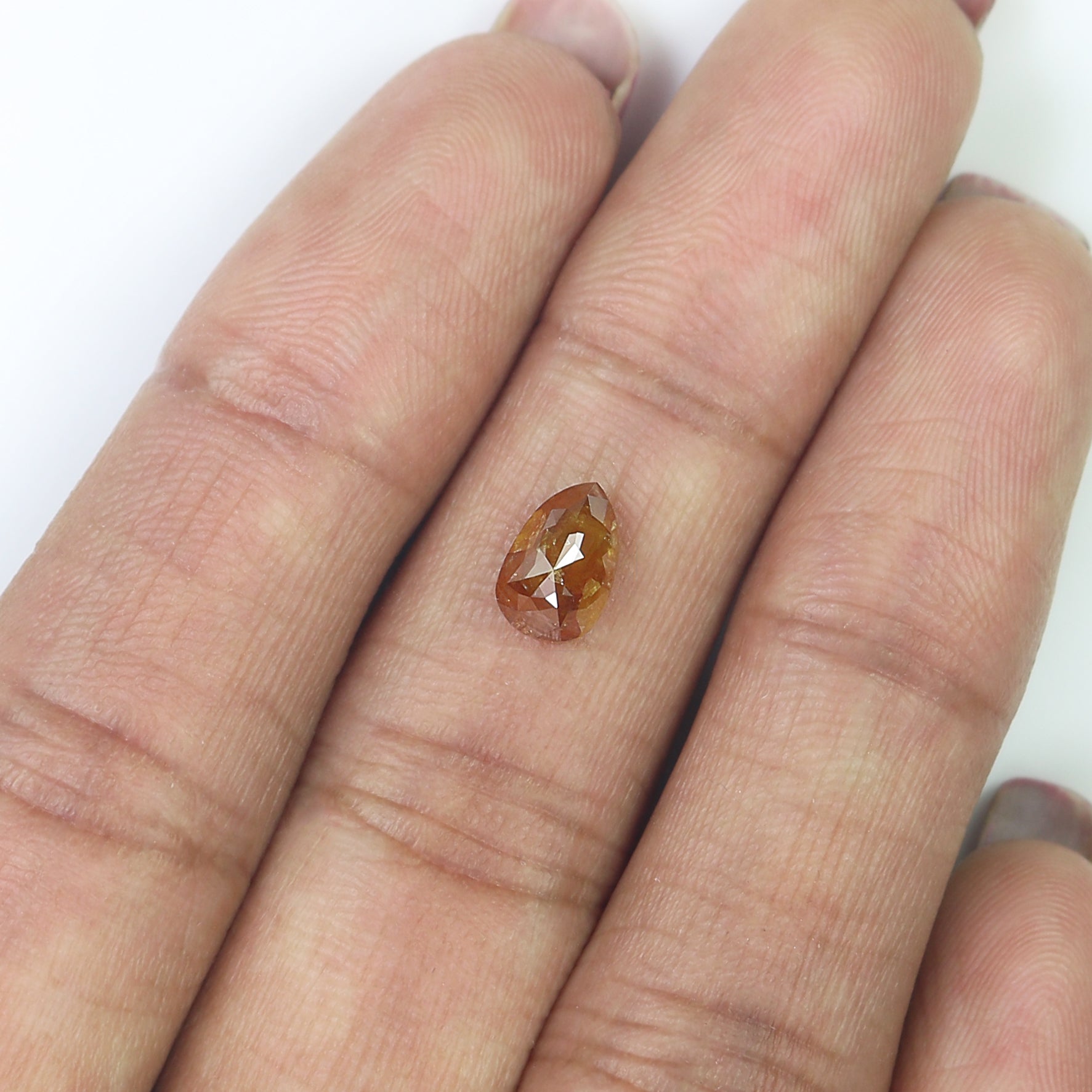1.21 CT Natural Loose Pear Shape Diamond Brown Color Pear Diamond 7.70 MM Natural Loose Diamond Brown Color Pear Rose Cut Diamond N2660
