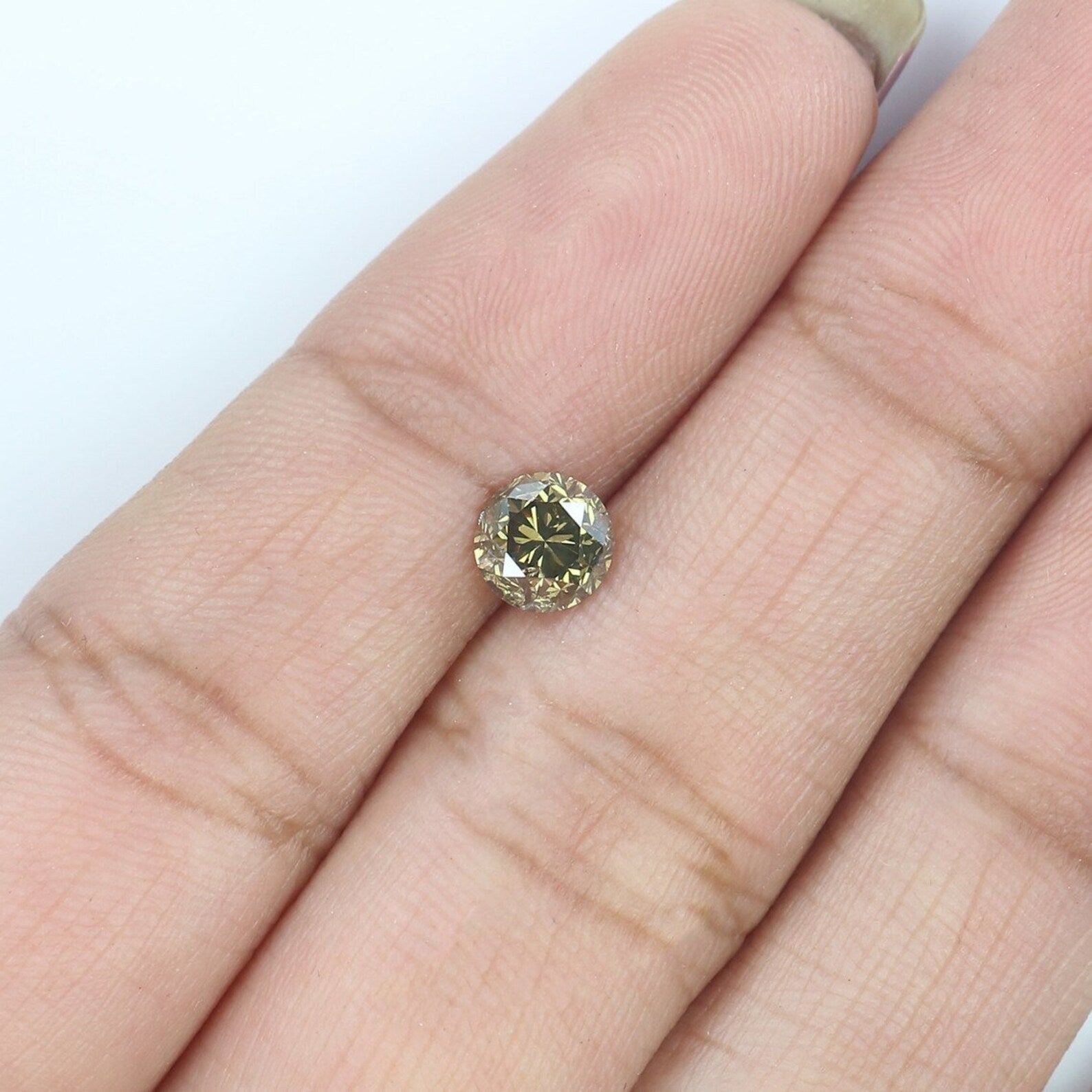 0.73 CT Natural Loose Round Brilliant Cut Diamond Light Green Color Round Shape Diamond 5.20 MM Natural Light Green Round Cut Diamond NQ304