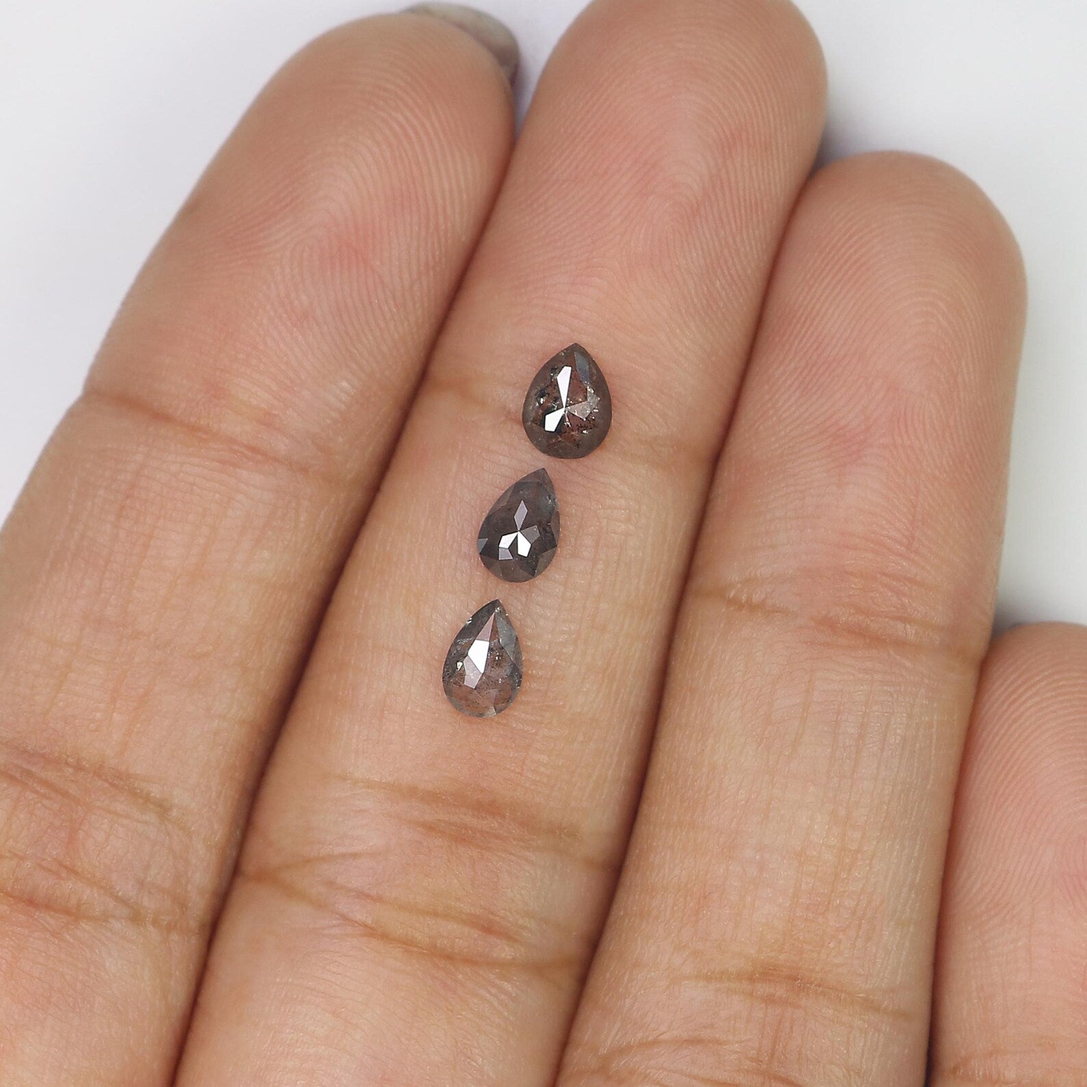 0.70 CT Natural Loose Pear Shape Diamond Salt And Pepper Pear Cut Diamond 5.15 MM Natural Loose Diamond Pear Shape Rose Cut Diamond NQ1861