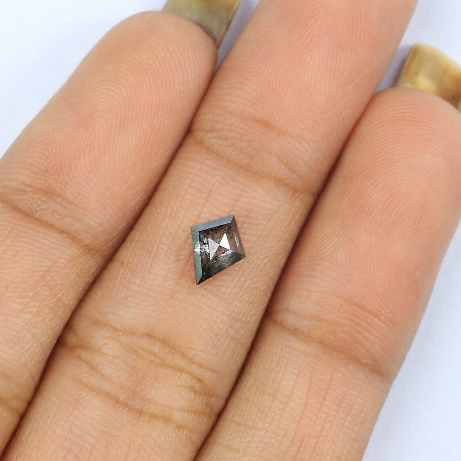 0.44 CT Natural Loose Kite Cut Diamond Salt And Pepper Diamond 6.75 MM Natural Loose Diamond Black Grey Color Kite Rose Cut Diamond NQ2167