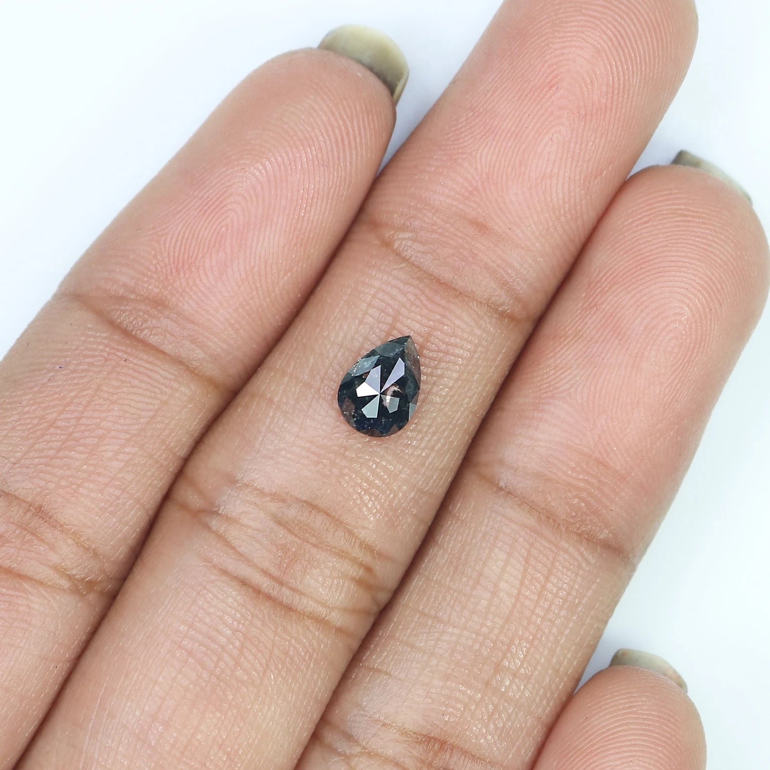 0.58 CT Natural Loose Pear Diamond Salt And Pepper Pear Diamond Natural Loose Diamond 6.80 MM Pear Rose Cut Diamond Pear Cut Diamond NQ2484