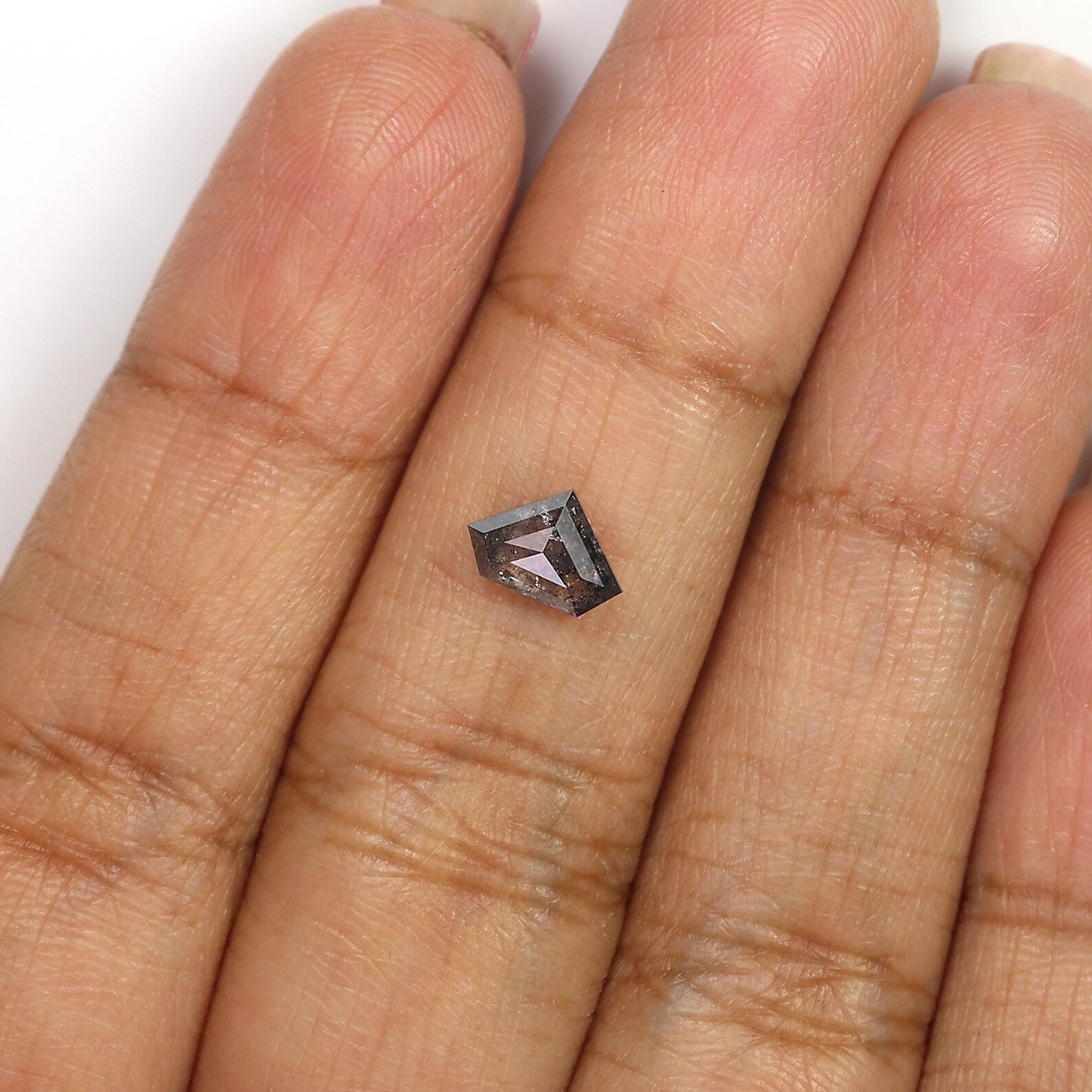 0.73 CT Natural Loose Shield Shape Diamond Salt And Pepper Shield Cut Diamond 5.15 MM Natural Diamond Shield Rose Cut Diamond QN1144