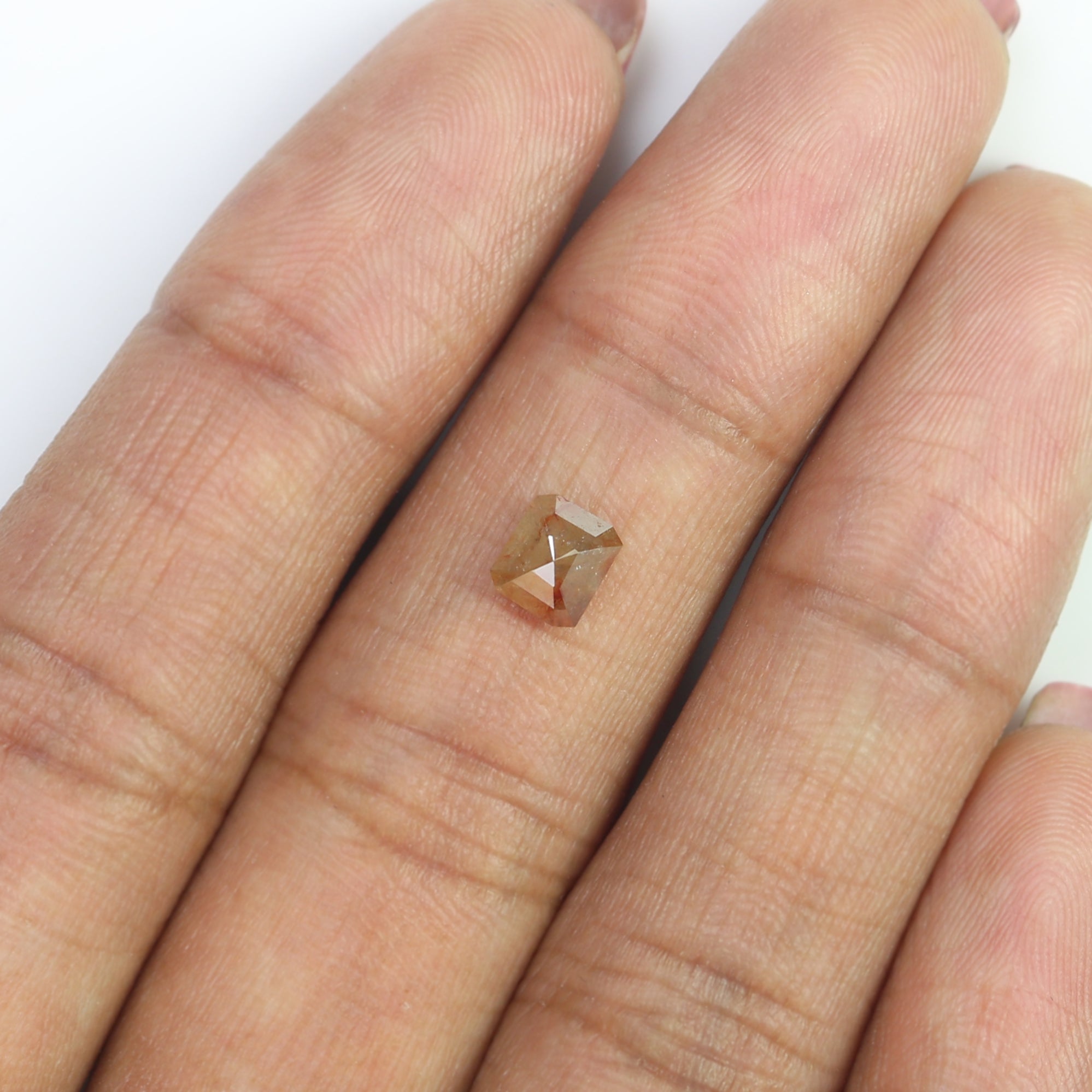 0.58 CT Natural Loose Emerald Shape Diamond Brown Color Emerald Diamond 5.30 MM Natural Diamond Brown ColorEmerald Rose Cut Diamond N2653