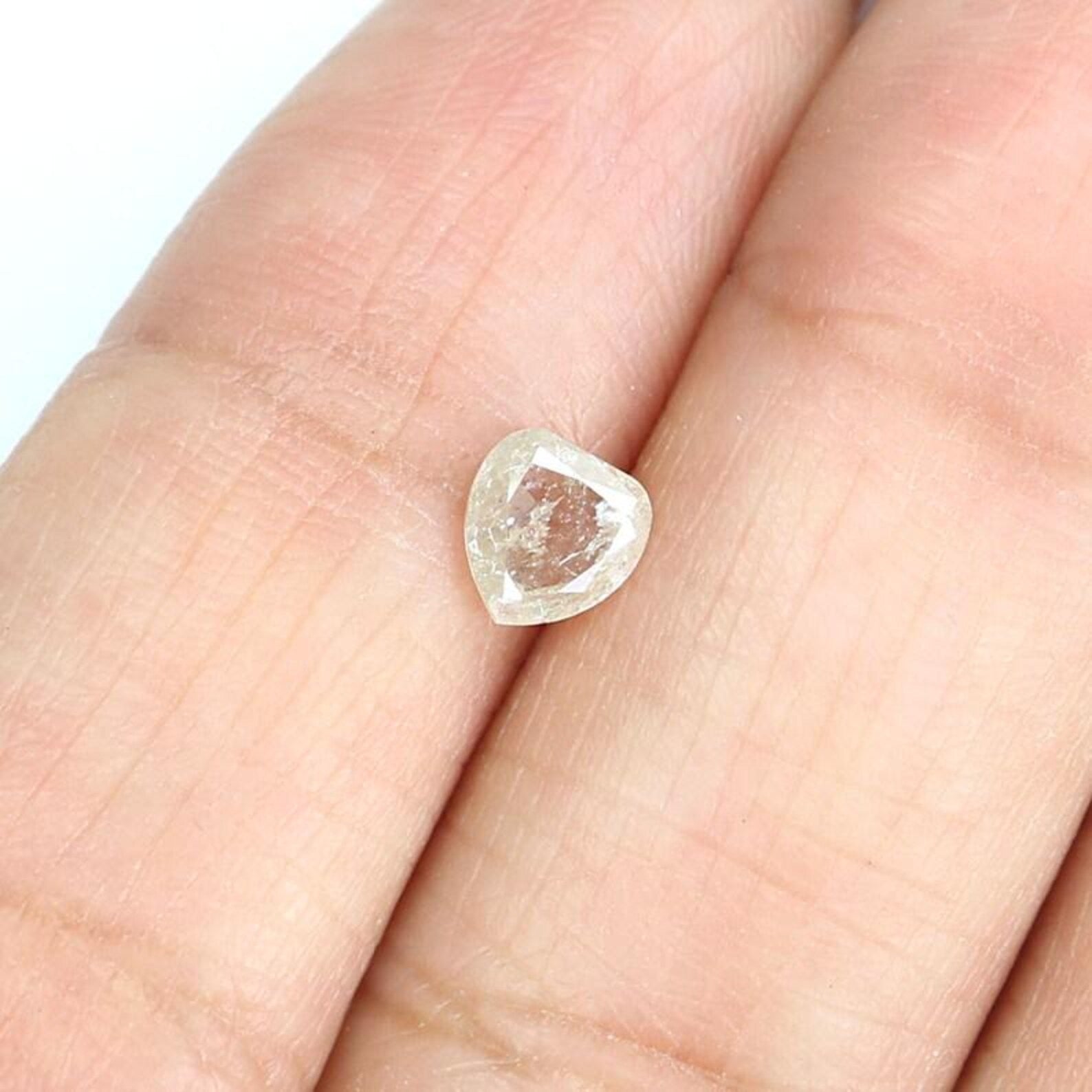 0.39 CT Natural Loose Heart Shape Diamond Yellow Color Heart Cut Diamond 5.00 MM Natural Diamond Grey Color Heart Rose Cut Diamond NQ7375