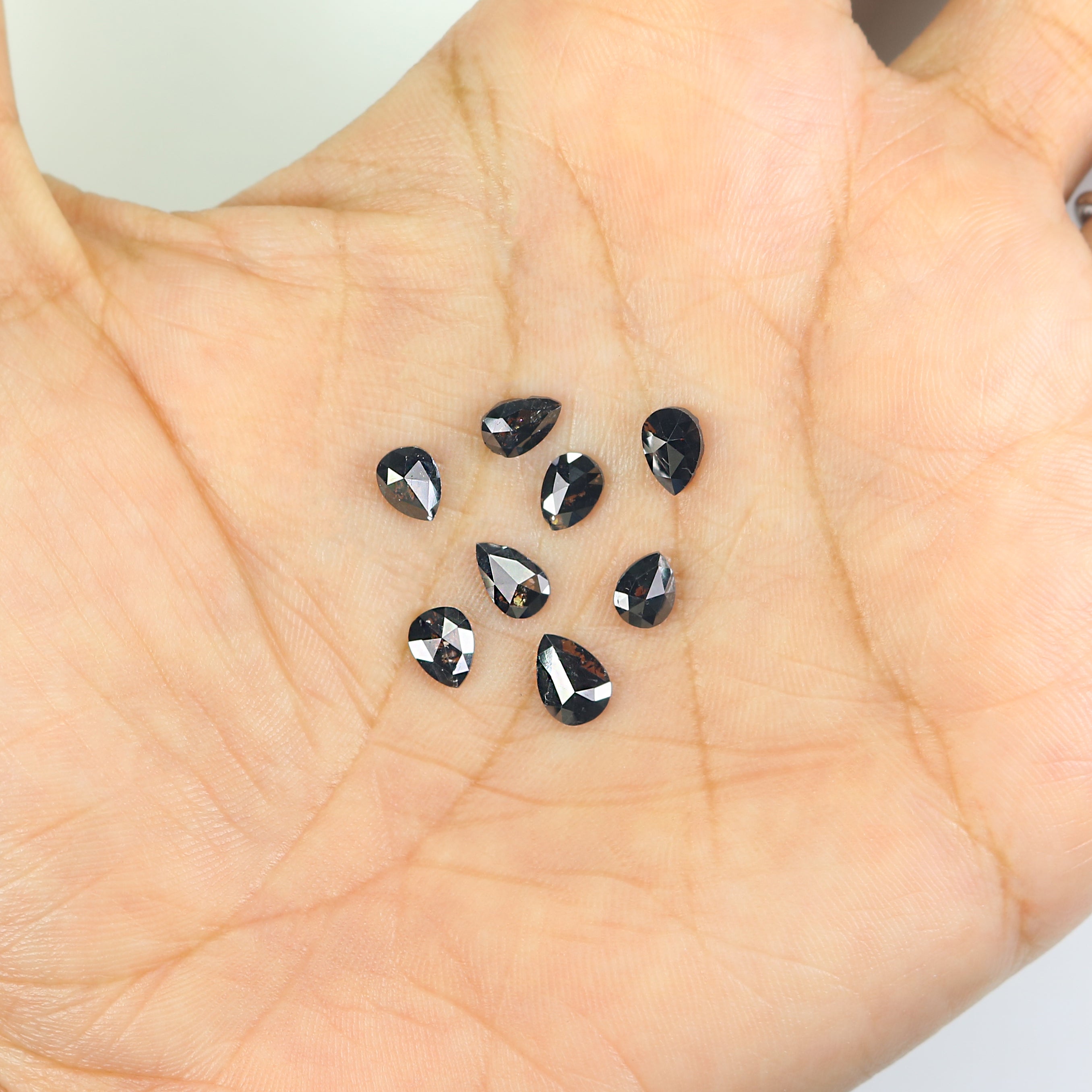 2.56 CT Natural Loose Pear Shape Diamond Black Color Pear Cut Diamond 5.20 MM Natural Loose Black Color Diamond Pear Rose Cut Diamond LQ1664