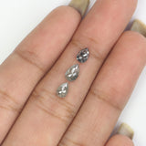 Natural Loose Pear Diamond, Salt And Pepper Pear Diamond, Natural Loose Diamond, Pear Rose Cut Diamond, 1.02 CT Pear Cut Diamond L2918