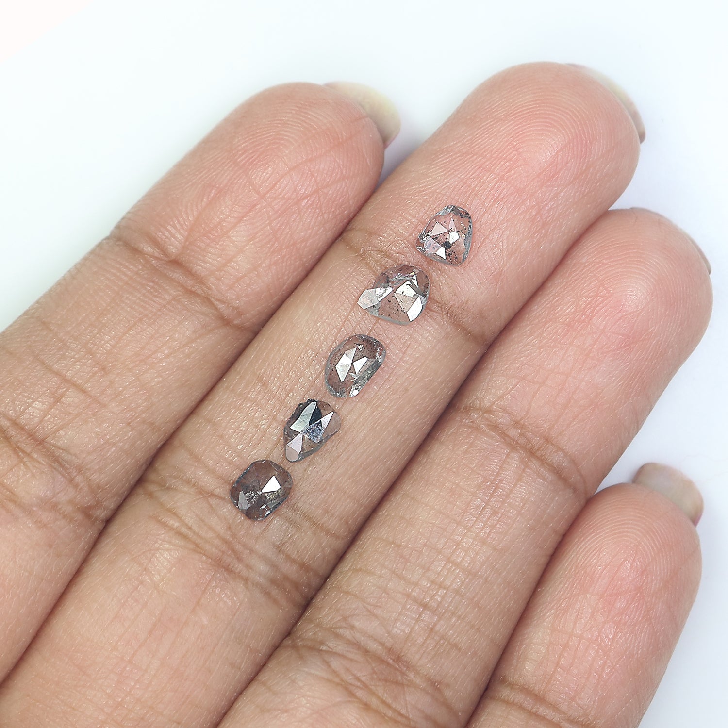 1.06 Ct Natural Loose Slice Shape Diamond Salt And Pepper Slice Cut Diamond 4.40 MM Natural Black Grey Diamond Irregular Cut Diamond LQ1514