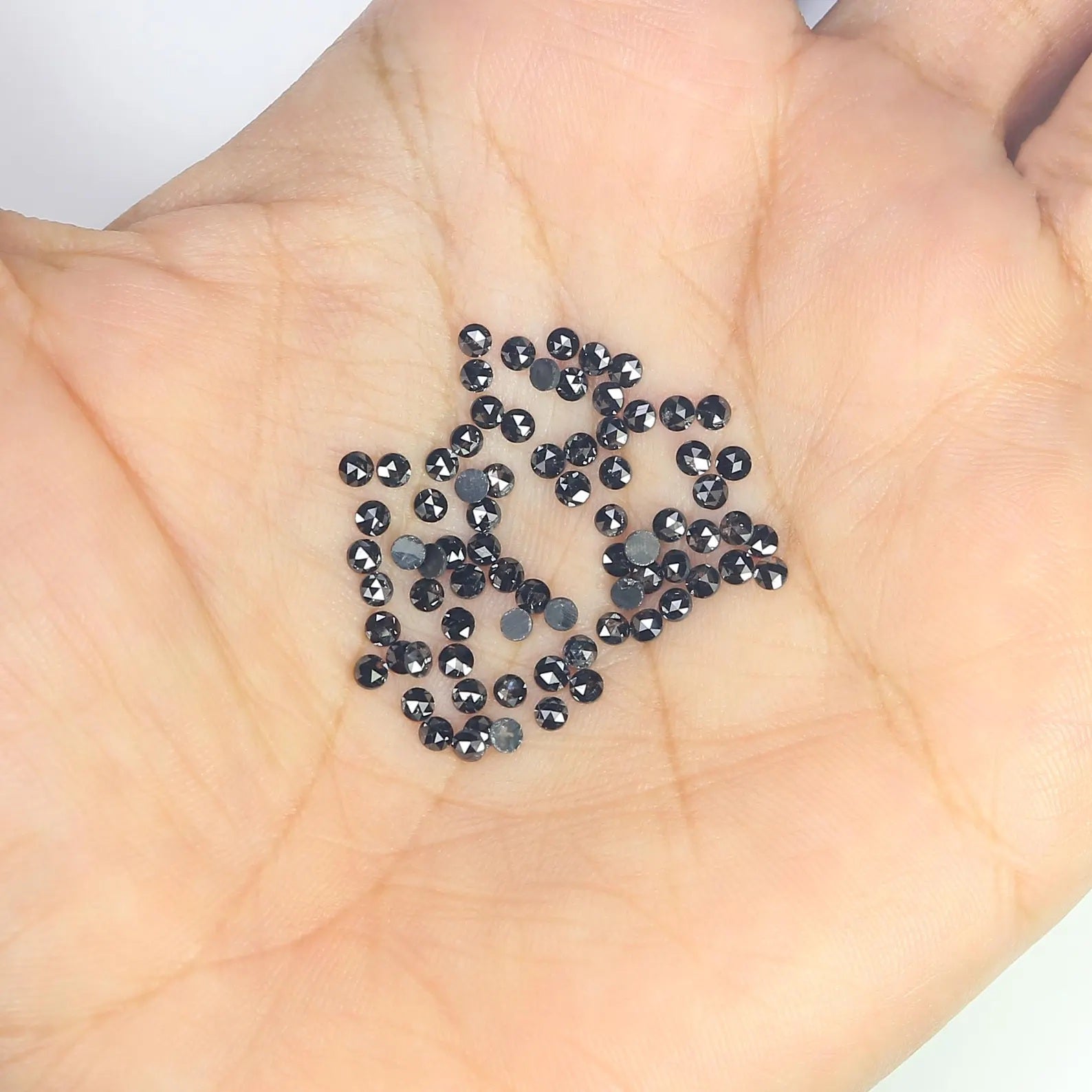 3.29 CT Natural Loose Round Shape Diamond Black Color Round Cut Diamond 2.10 MM Natural Diamond Black Color Round Rose Cut Diamond NQ1813