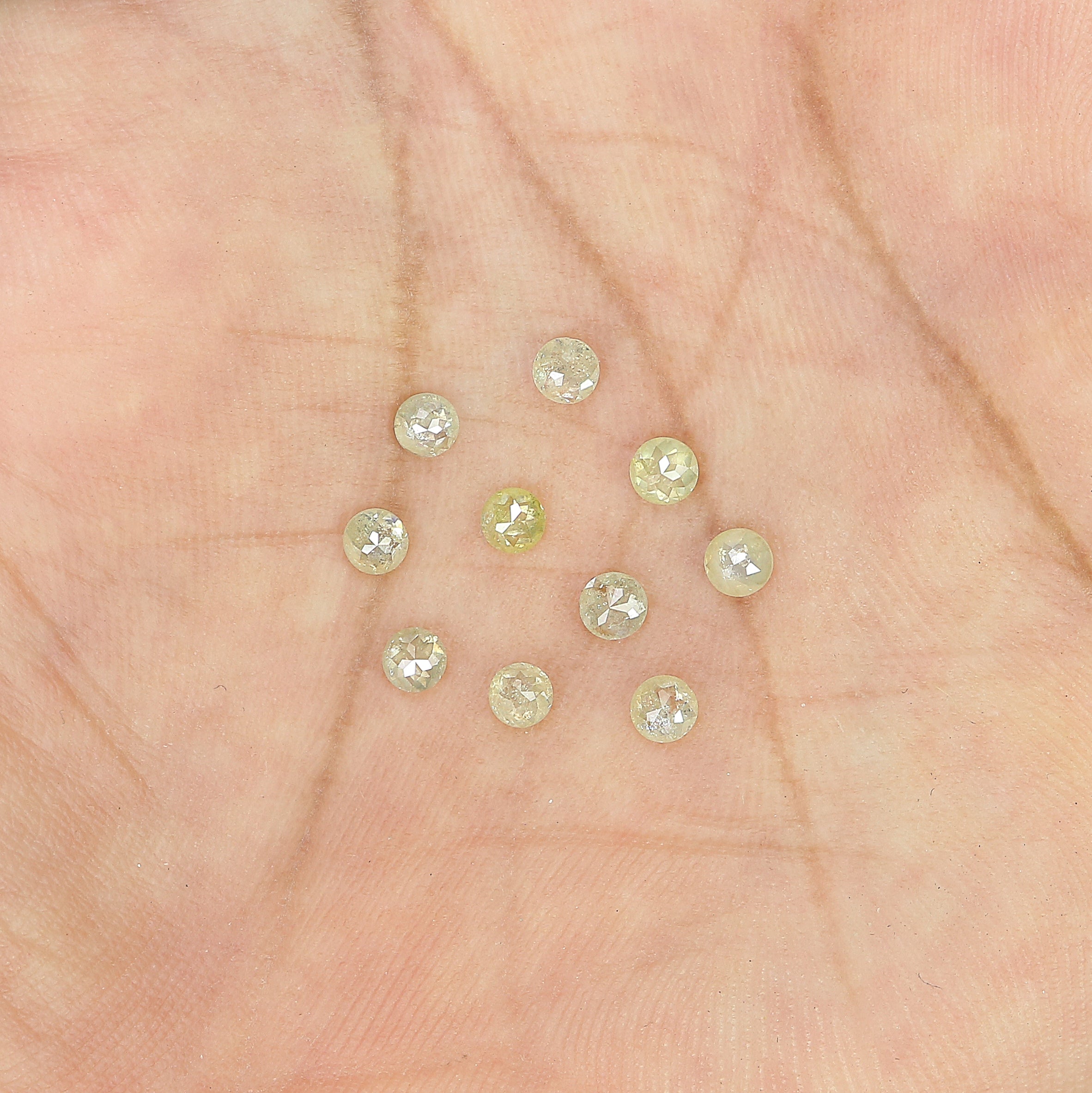 1.32 CT Natural Loose Round Rose Cut Diamond Grey Color Round Shape Diamond 2.90 MM Natural Loose Yellow Color Round Rose Cut Diamond LQ9253