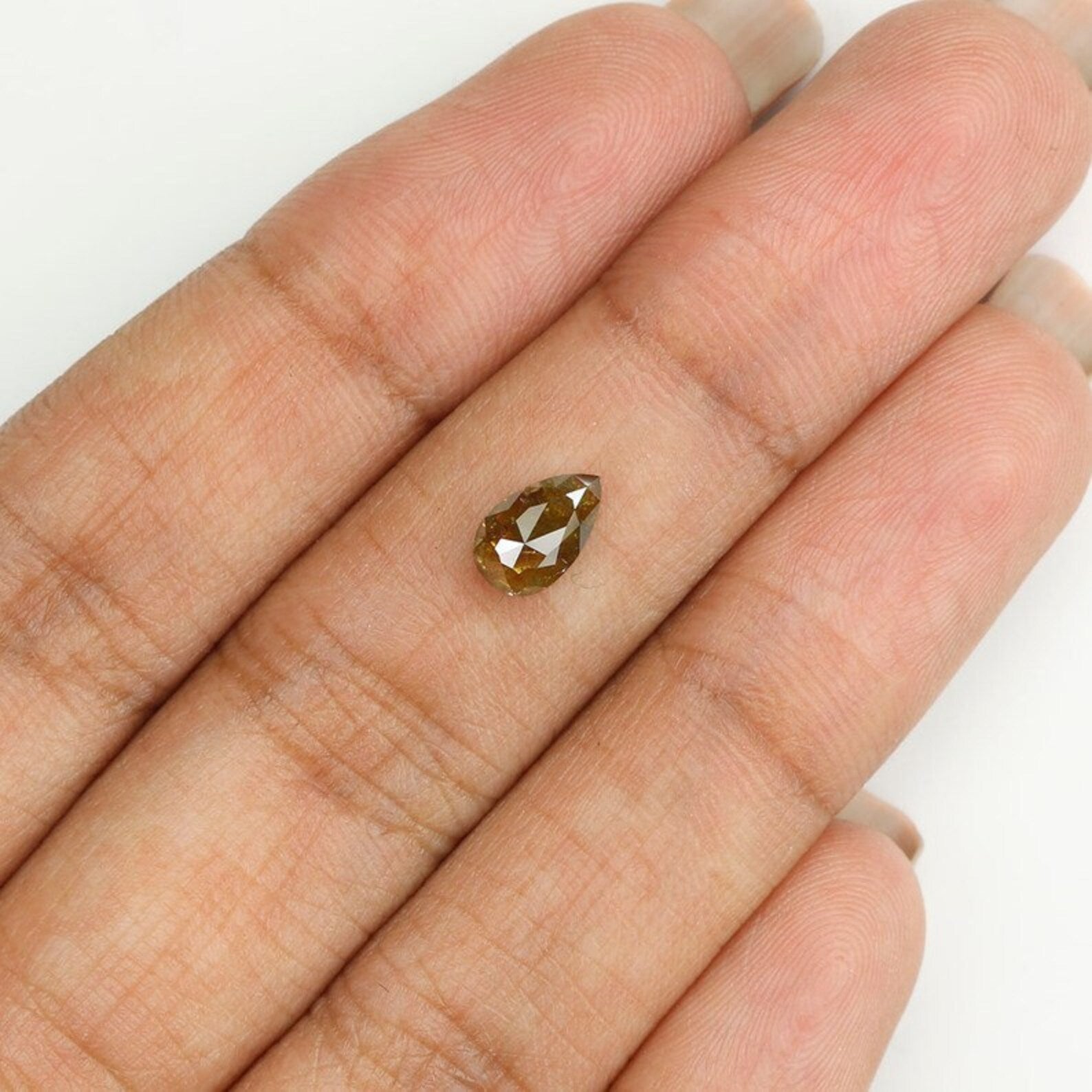 0.76 Ct Natural Loose Pear Shape Diamond Brown Color Pear Cut Diamond 7.30 MM Natural Loose Diamond Brown Color Pear Rose Cut Diamond NQ1108
