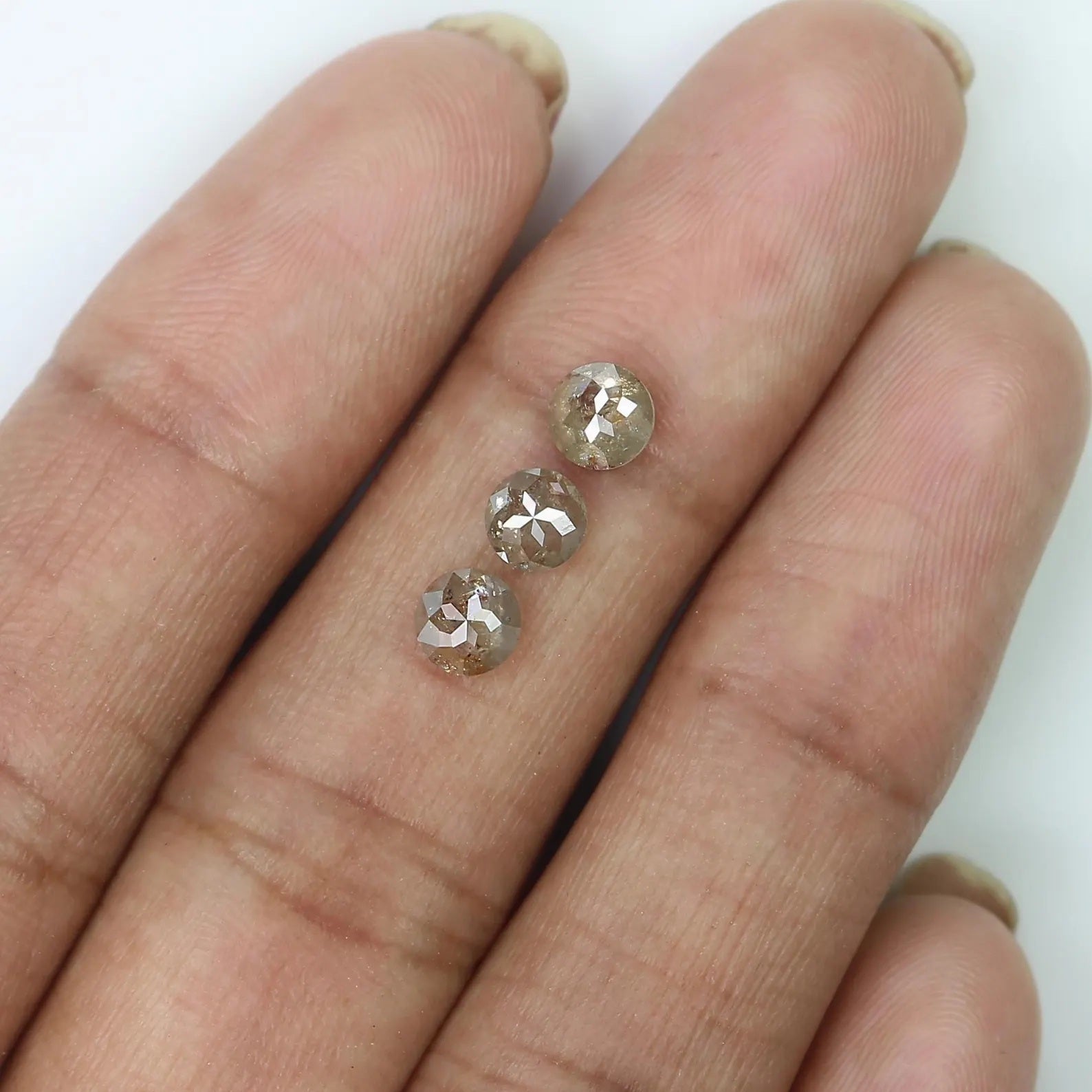 1.32 CT Natural Loose Round Shape Diamond Grey Color Round Diamond 4.50 MM Natural Loose Diamond Brown Color Round Rose Cut Diamond NQ459