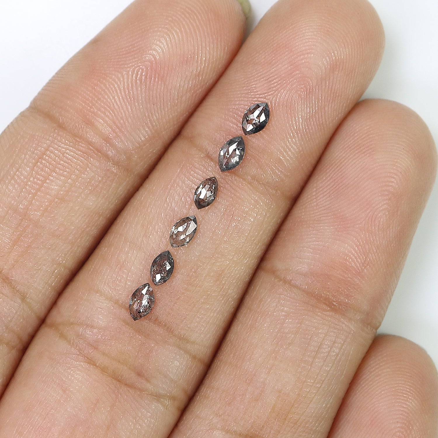 0.50 CT Natural Loose Marquise Shape Diamond Salt And Pepper Marquise Cut Diamond 4.10 MM Black Grey Color Marquise Rose Cut Diamond LQ2813
