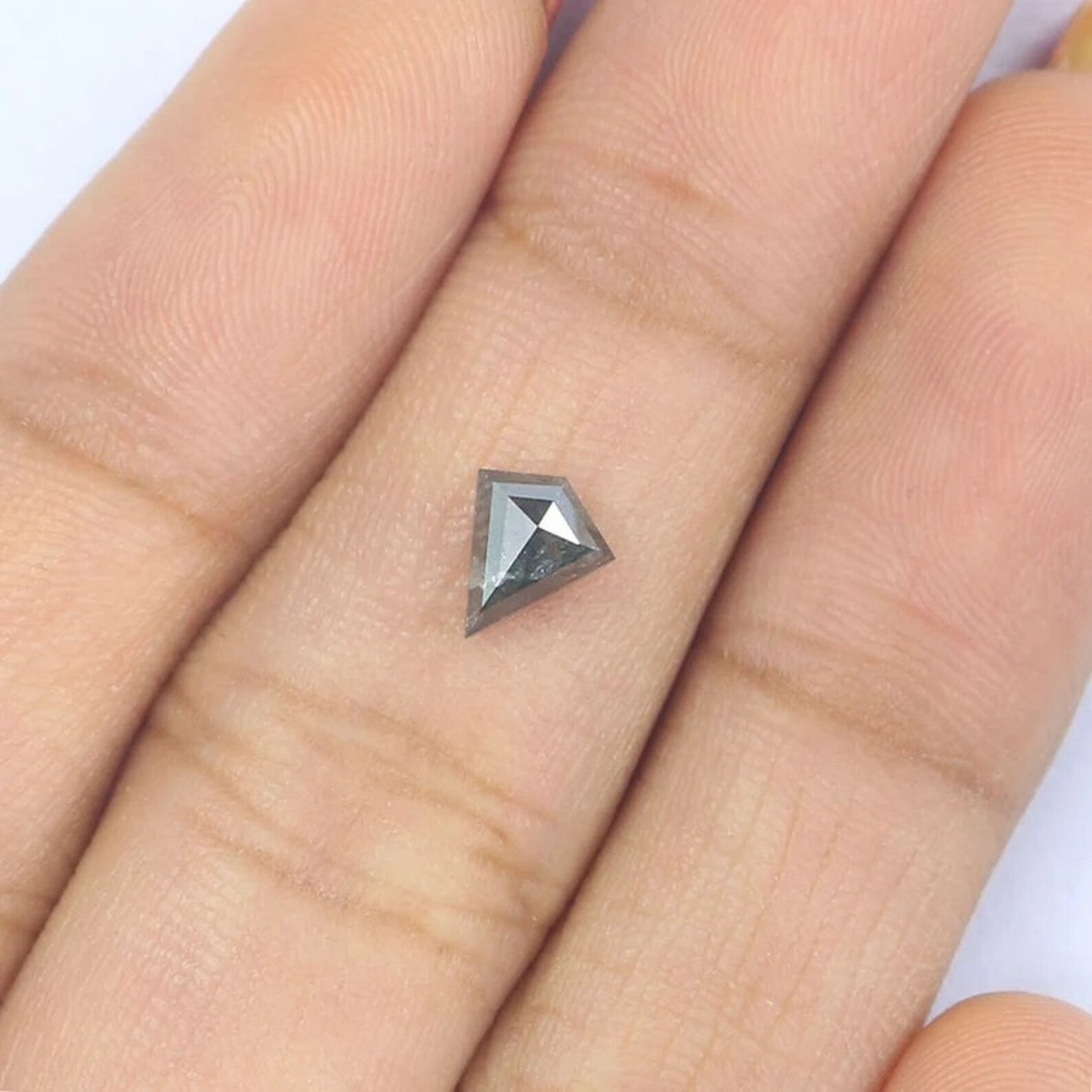 0.58 CT Natural Loose Kite Shape Diamond Salt And Pepper Kite Diamond 6.40 MM Natural Diamond Black Gray Color Kite Rose Cut Diamond NQ2125