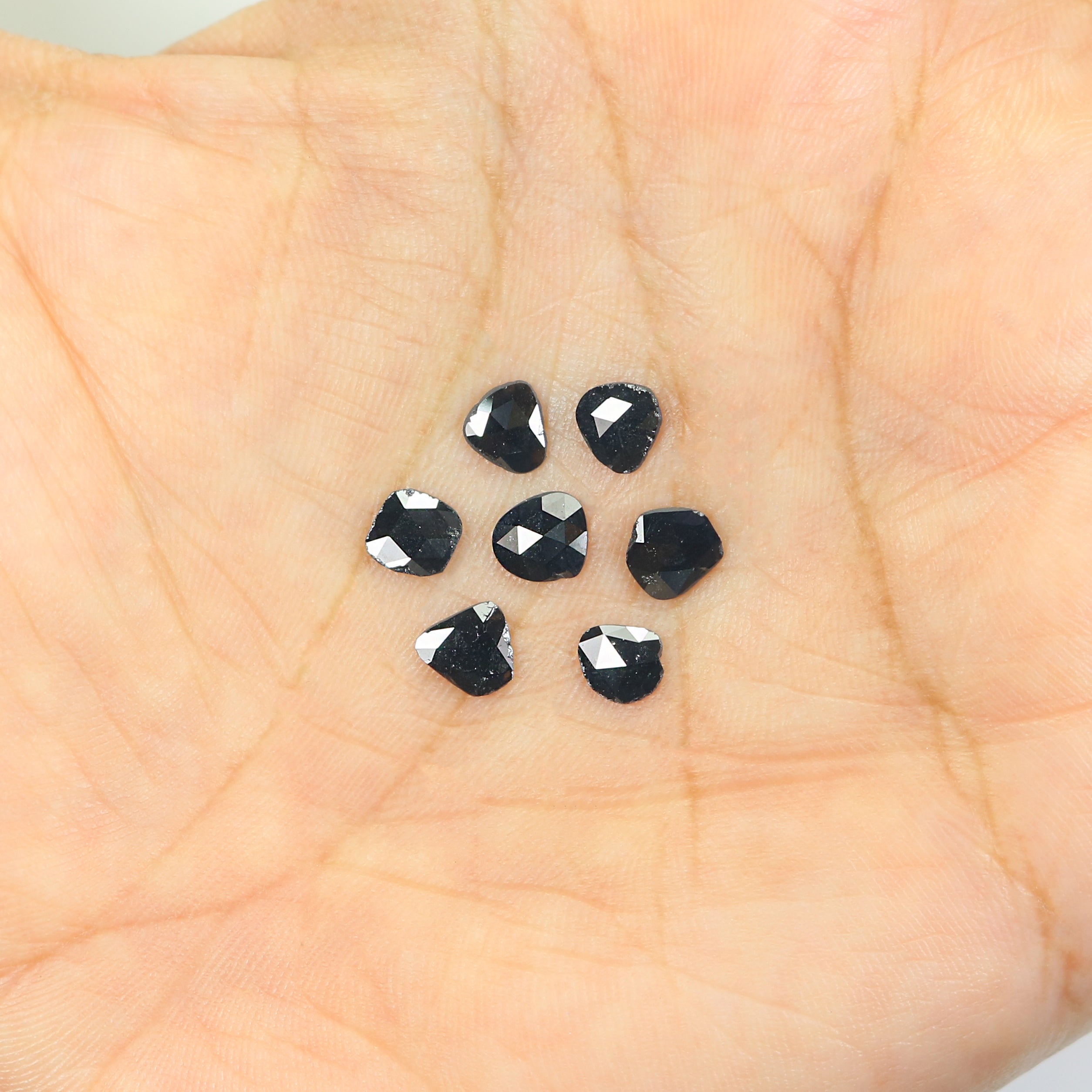 1.55 CT Natural Loose Slice Shape Diamond Black Color Slice Cut Diamond 5.10 MM Natural Loose Black Color Slice Rose Cut Diamond LQ2596