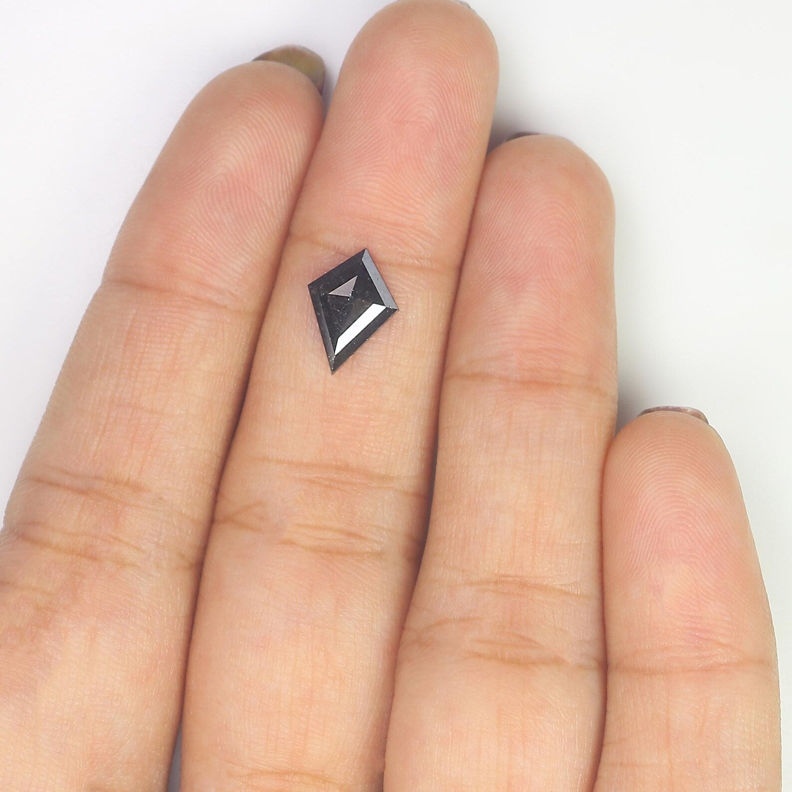 1.09 CT Natural Loose Kite Shape Diamond Black Color Kite Cut Diamond 10.55 MM Natural Black Color Diamond Kite Rose Cut Diamond N2591