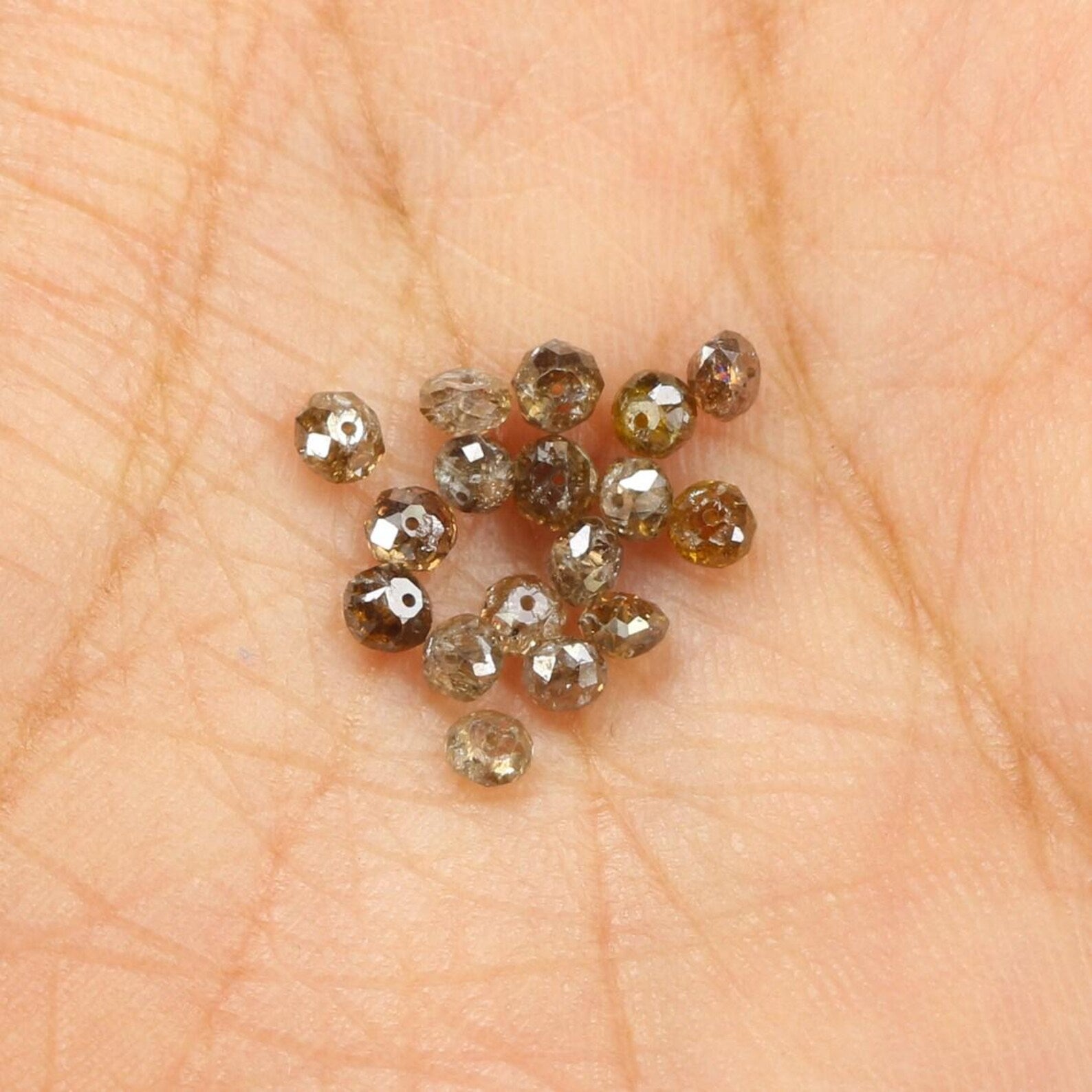 2.00 CT Natural Loose Bead Shape Diamond Brown Color Bead Diamond 2.50 MM Natural Loose Diamond Brown Color Bead Rose Cut Diamond NQ1729