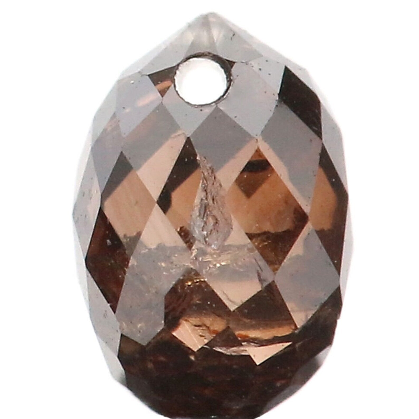 0.52 Ct Natural Loose Drop Shape Diamond Black Brown Color Drop Cut Diamond 5.20 MM Natural Loose Diamond Briolette Rose Cut Diamond NQ408
