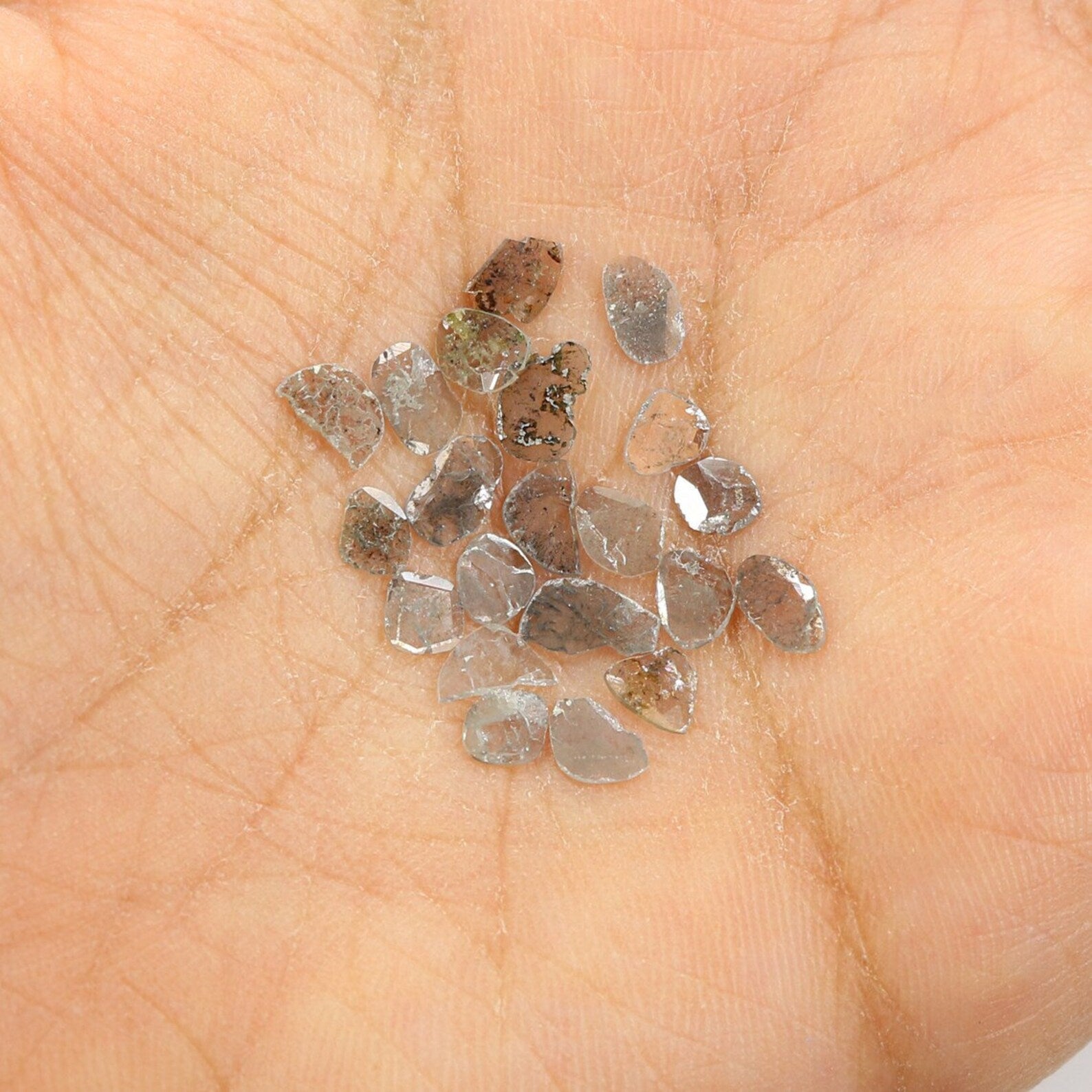 2.05 Ct Natural Loose Slice Shape Diamond Salt And Pepper Slice Cut Diamond 3.80 MM Natural Black Grey Color Irregular Cut Diamond NQ1733