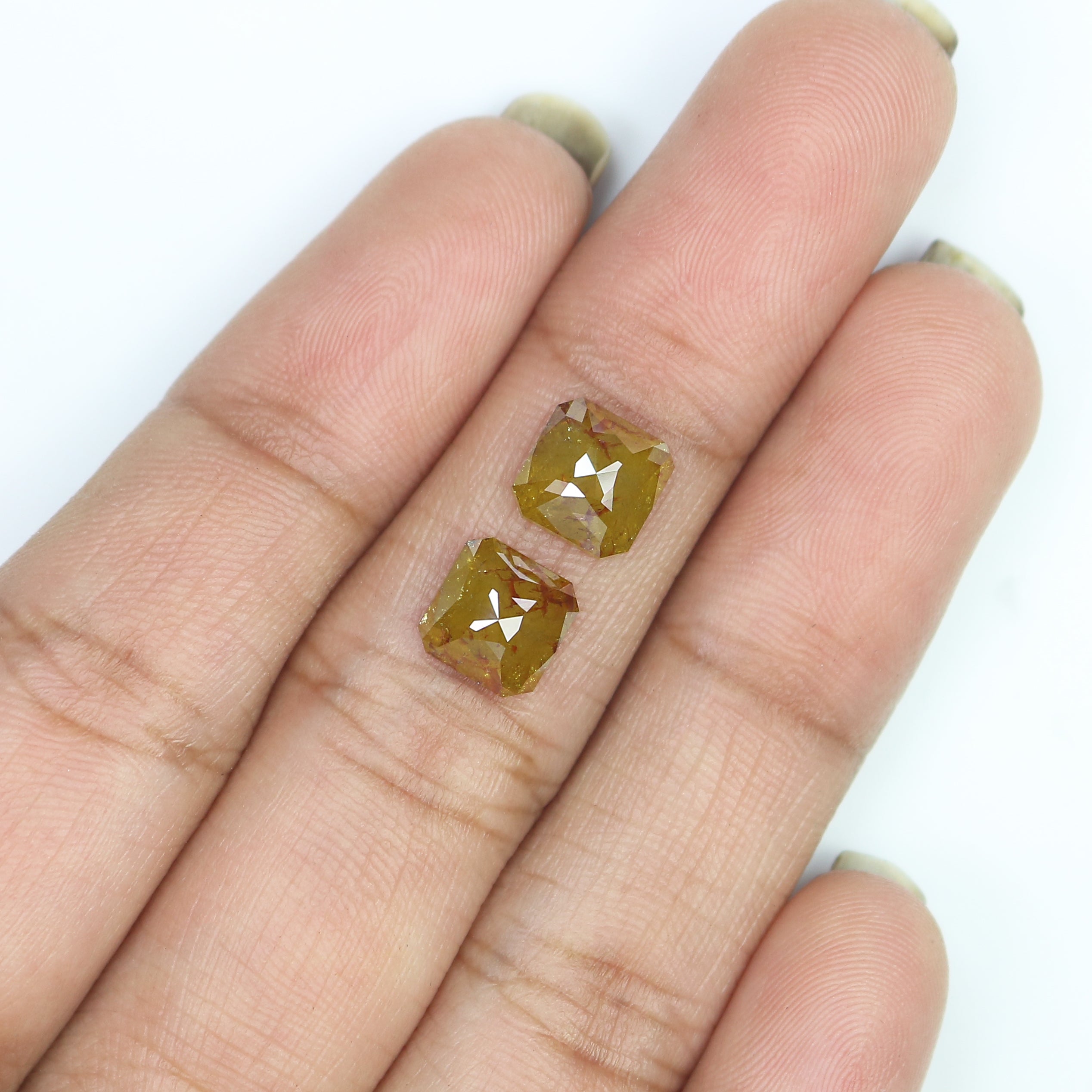 2.70 CT Natural Loose Radiant Shape Pair Diamond Brown Color Radiant Cut Diamond 6.75 MM Natural Loose Diamond Radiant Cut Diamond LQ3011