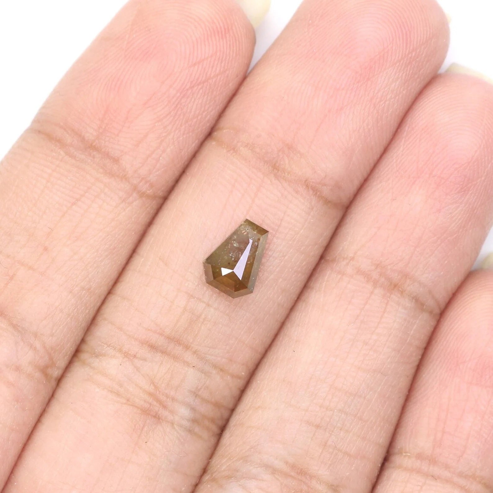 0.82 CT Natural Loose Coffin Shape Diamond Brown Color Coffin Cut Diamond 6.90 MM Natural Loose Diamond Coffin Shape Rose Cut Diamond QN985