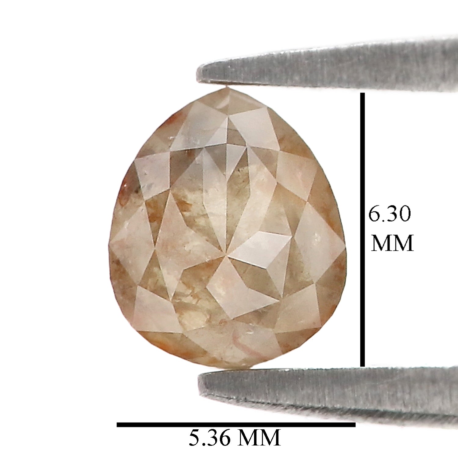 Natural Pear Diamond 0.91 CT Loose Rose Cut Brown Stone 6.30 MM Rustic Diamond For Custom Engagement Ring L3627