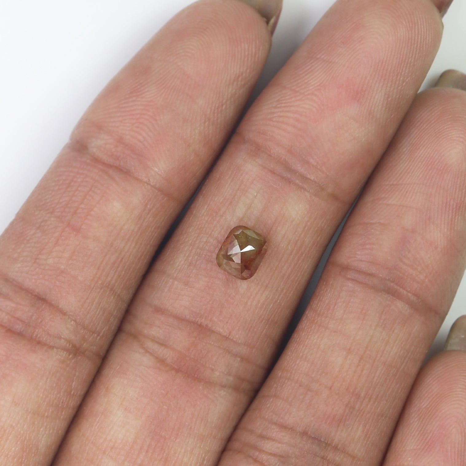 0.91 CT Natural Loose Cushion Shape Diamond Brown Color Cushion Cut Diamond 5.25 MM Natural Loose Diamond Cushion Rose Cut Diamond N2668