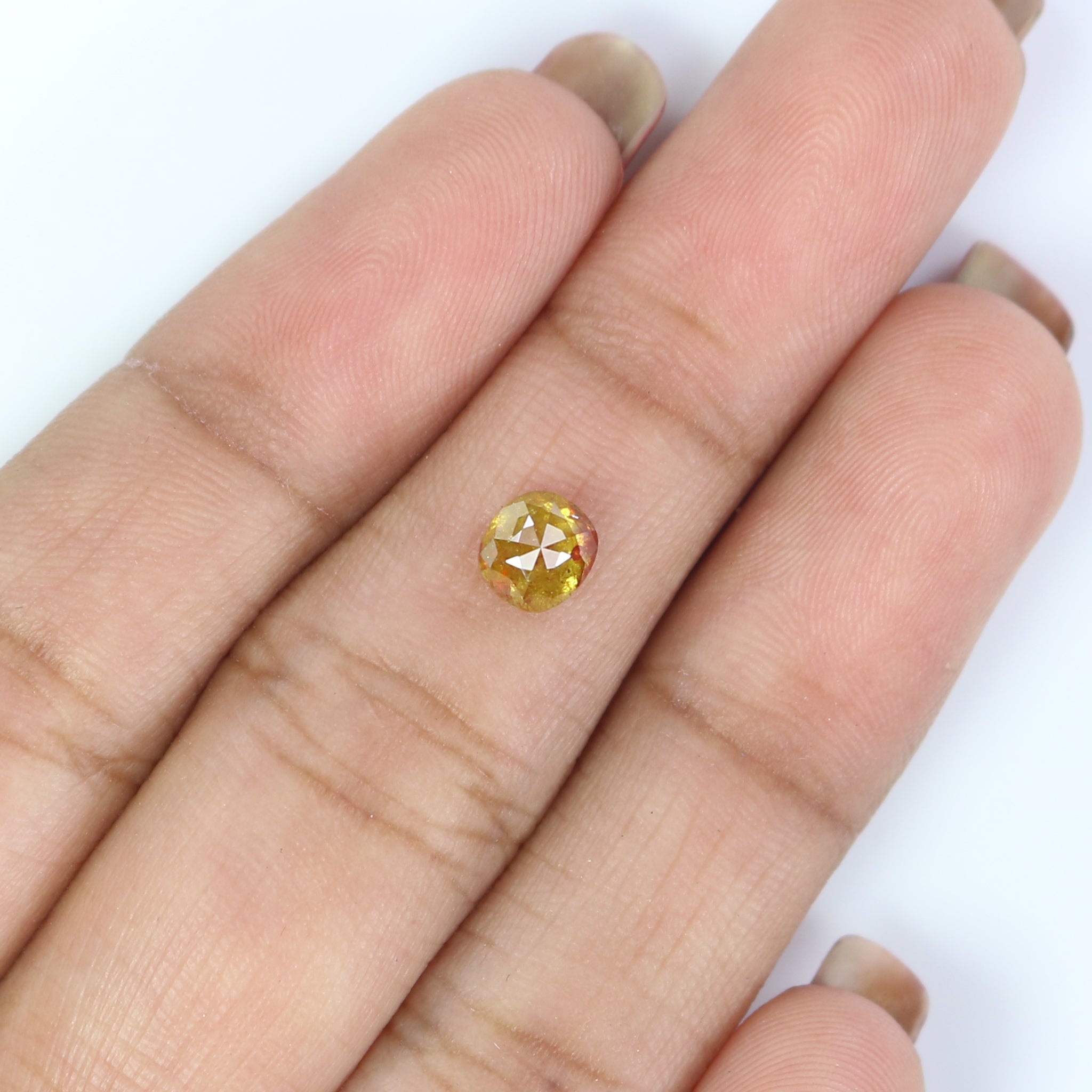 0.75 CT Natural Loose Cushion Shape Diamond Yellow Brown Color Cushion Cut Diamond 5.30 MM Natural Diamond Cushion Rose Cut Diamond QK2681