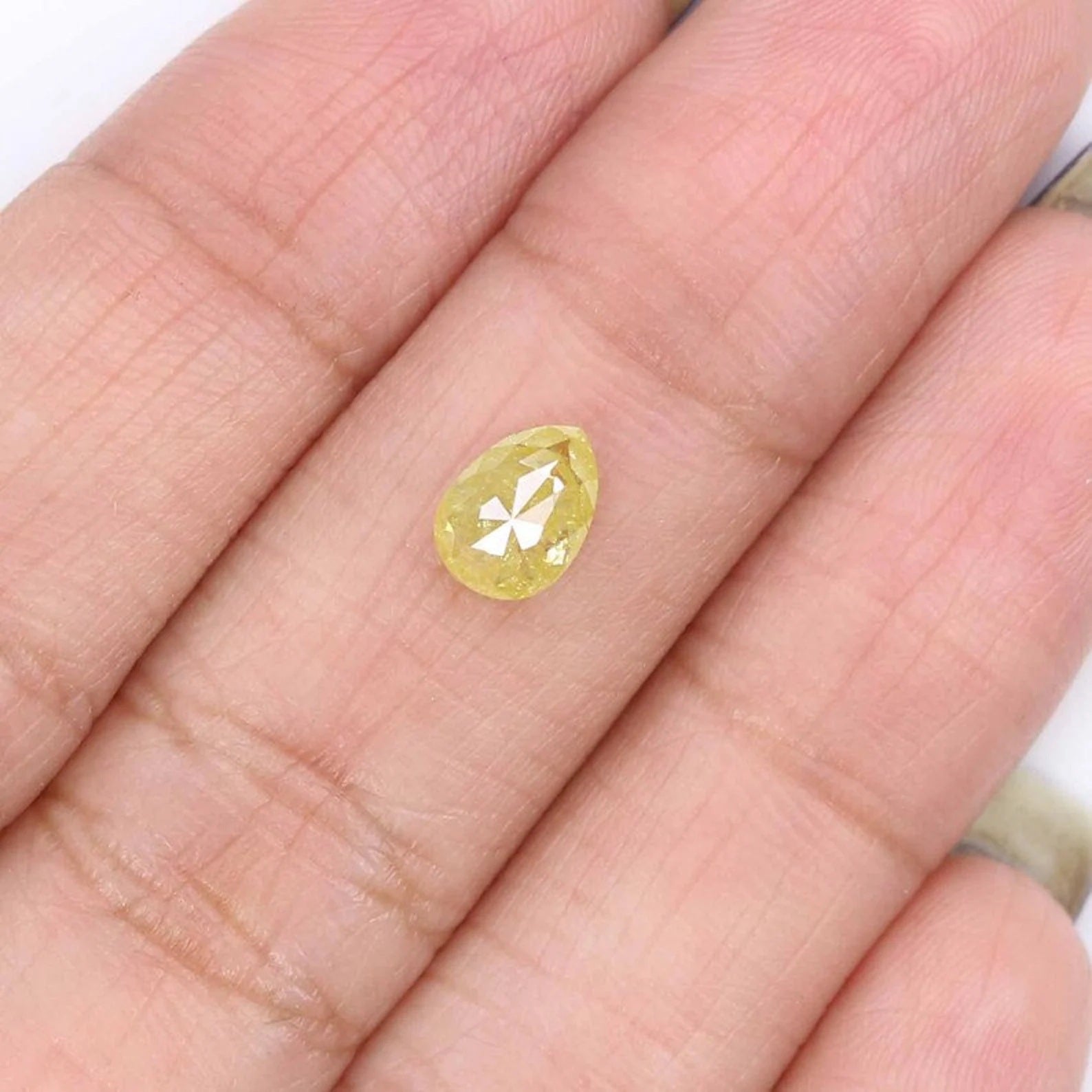 0.79 Ct Natural Loose Pear Shape Diamond Yellow Color Pear Diamond 6.70 MM Natural Loose Diamond Yellow Color Pear Rose Cut Diamond NQ1955