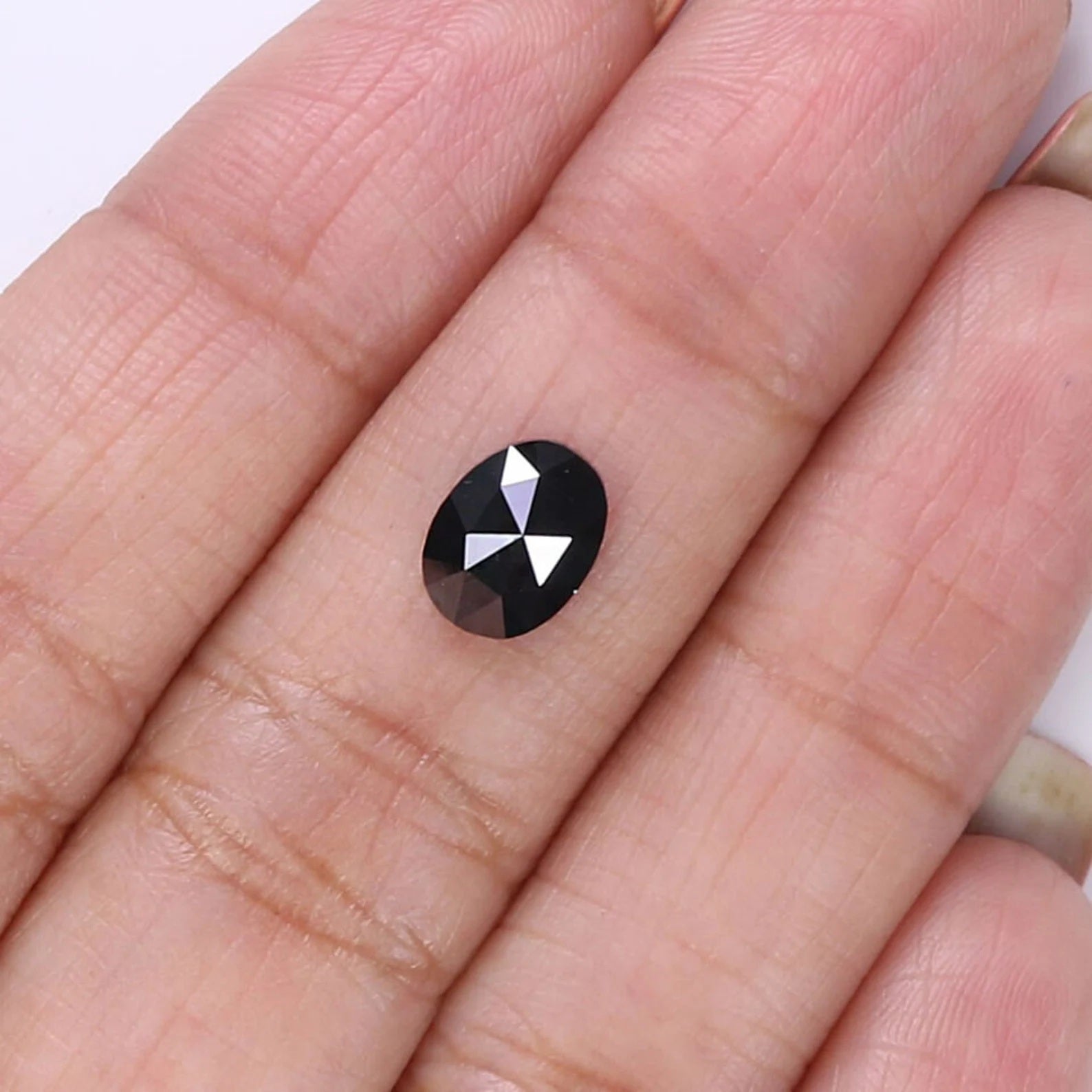 1.14 Ct Natural Loose Oval Shape Diamond Black Color Oval Cut Diamond 7.70 MM Natural Loose Diamond Black Oval Rose Cut Diamond QN1976