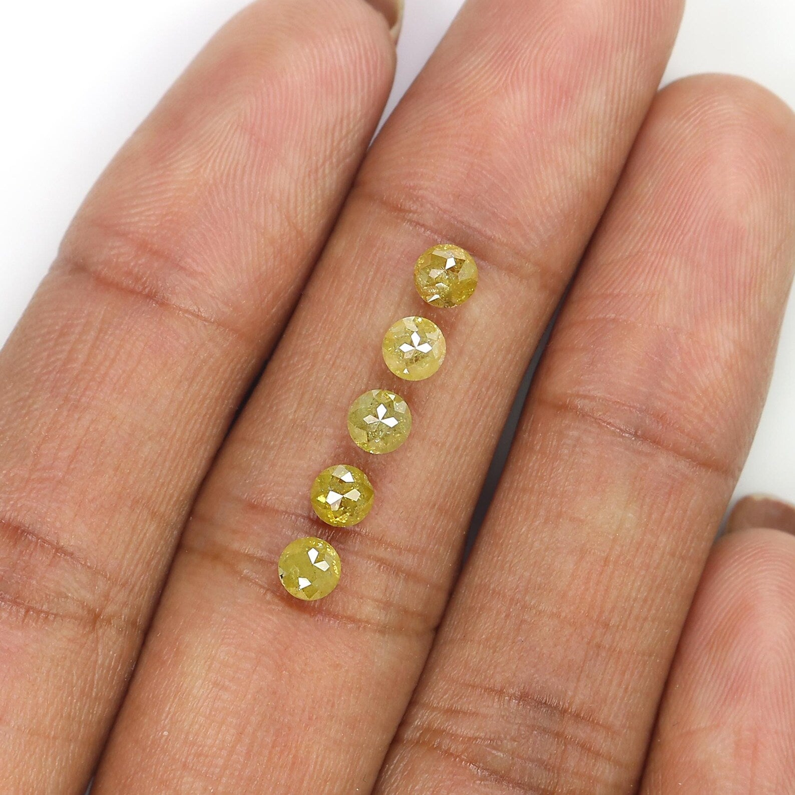 1.52 CT Natural Loose Round Rose Cut Diamond Yellow Color Round Shape Diamond 3.80 MM Natural Yellow Color Round Rose Cut Diamond NQ691