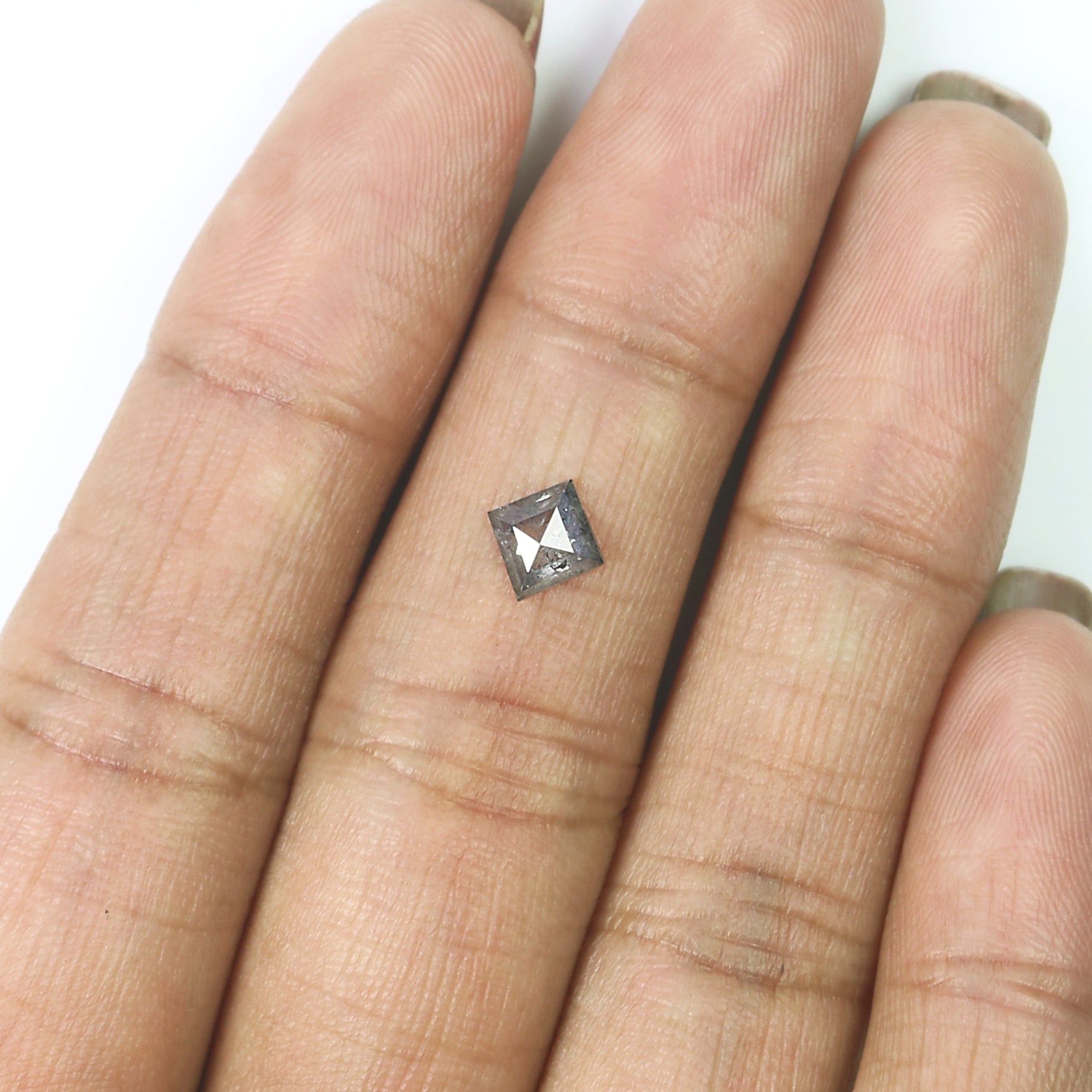 0.45 CT Natural Loose Kite Shape Diamond Salt And Pepper Kite Diamond 6.70 MM Natural Black Grey Color Diamond Kite Rose Cut Diamond L3605