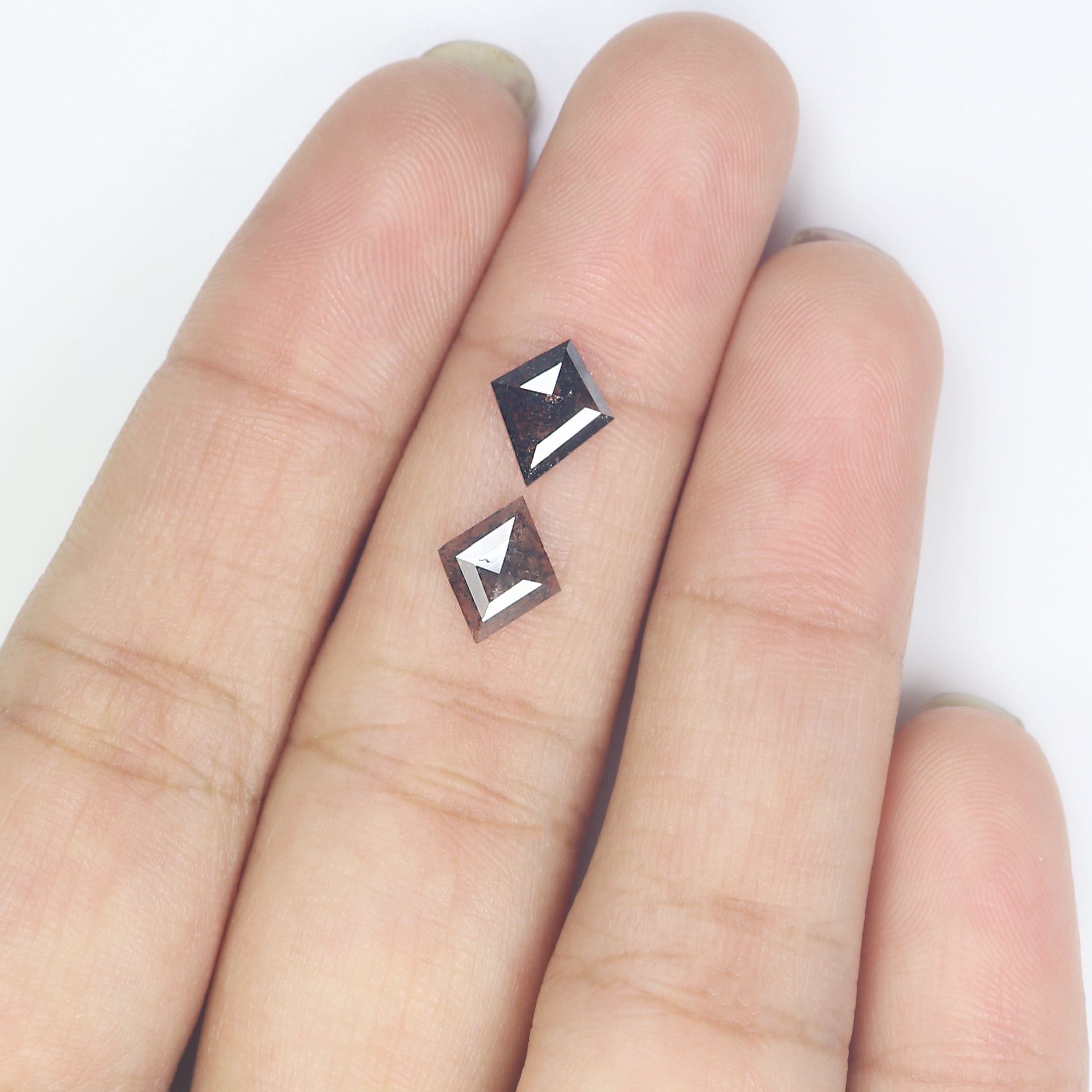1.13 CT Natural Loose Kite Cut Pair Diamond Salt And Pepper Kite Shape Diamond 8.30 MM Natural Black Grey Color Kite Rose Cut Diamond N2605