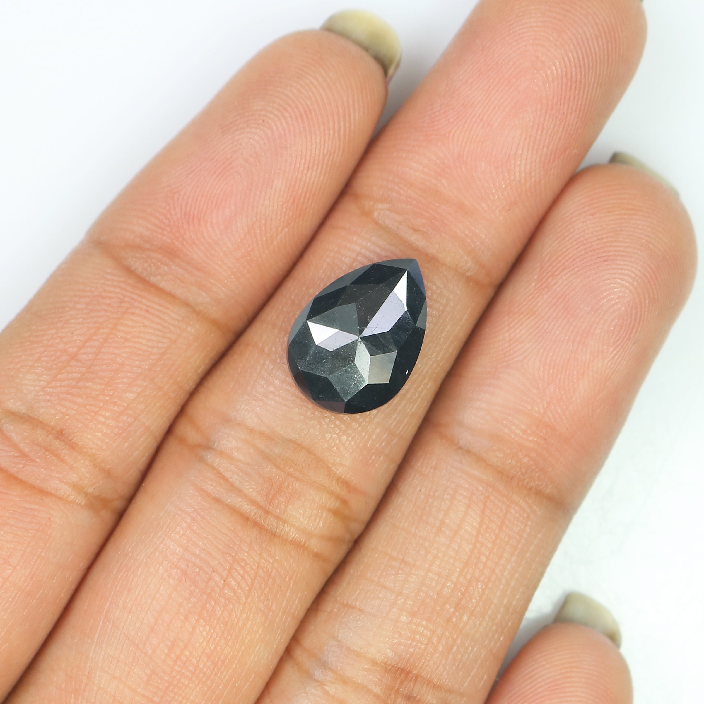 3.02 CT Natural Loose Pear Shape Diamond Black Color Pear Shape Diamond 12.40 MM Natural Loose Diamond Black Pear Rose Cut Diamond LC01