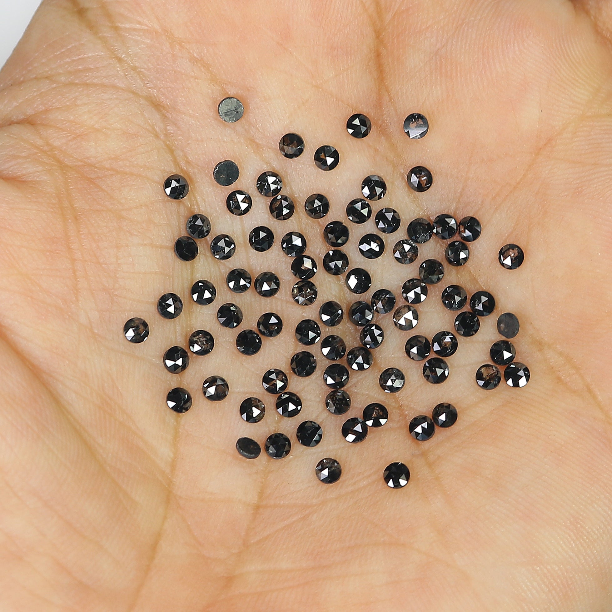 3.54 CT Natural Loose Round Rose Cut Diamond Black Color Round Shape Diamond 2.20 MM Natural Loose Black Color Round Rose Cut Diamond LQ1771
