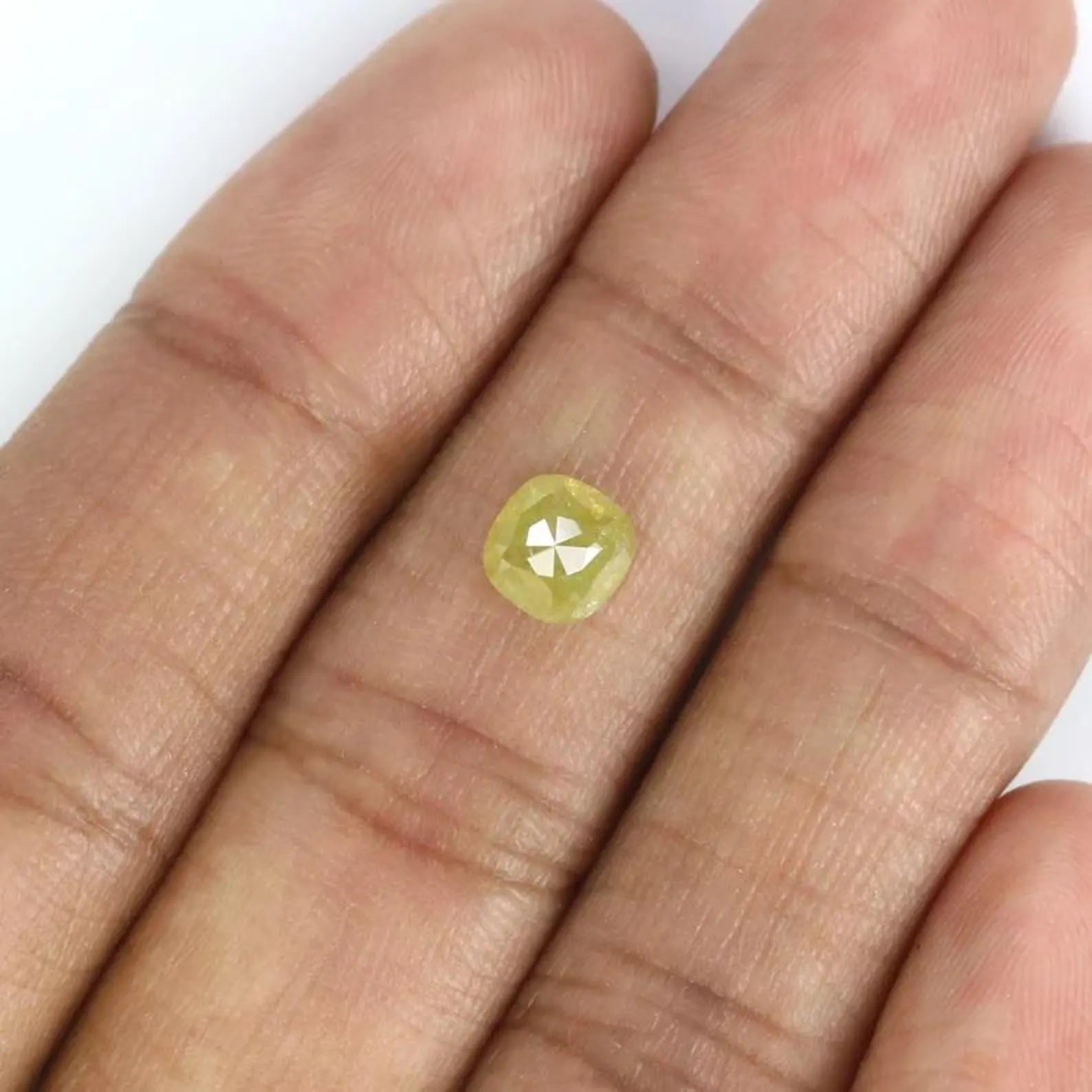 1.27 CT Natural Loose Cushion Shape Diamond Yellow Color Cushion Cut Diamond 6.00 MM Natural Yellow Color Cushion Rose Cut Diamond NQ2362