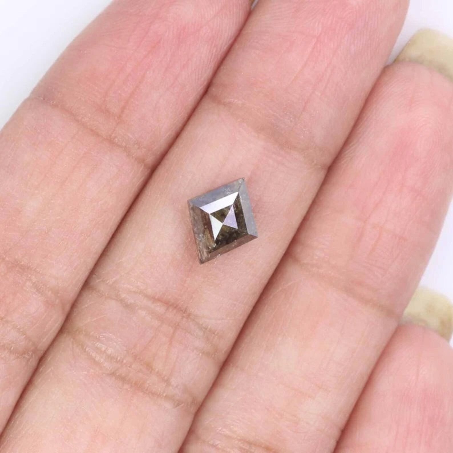1.34 Ct Natural Loose Kite Shape Diamond Grey Brown Color Kite Shape Diamond 8.70 MM Natural Loose Diamond Kite Rose Cut Diamond NQ9291
