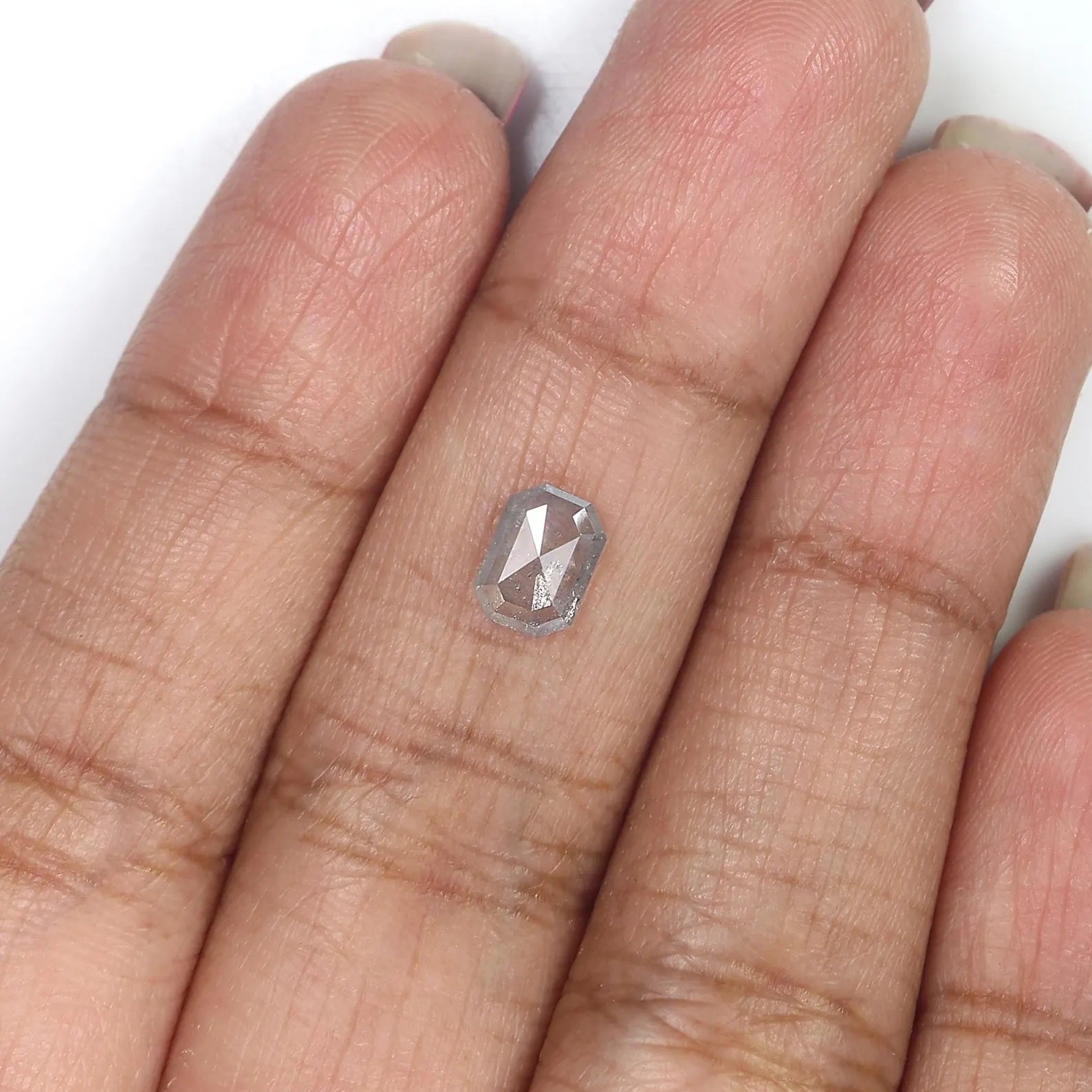0.90 CT Natural Loose Emerald Shape Diamond Grey Color Emerald Cut Diamond 6.95 MM Natural Loose Diamond Grey Emerald Cut Diamond QN796