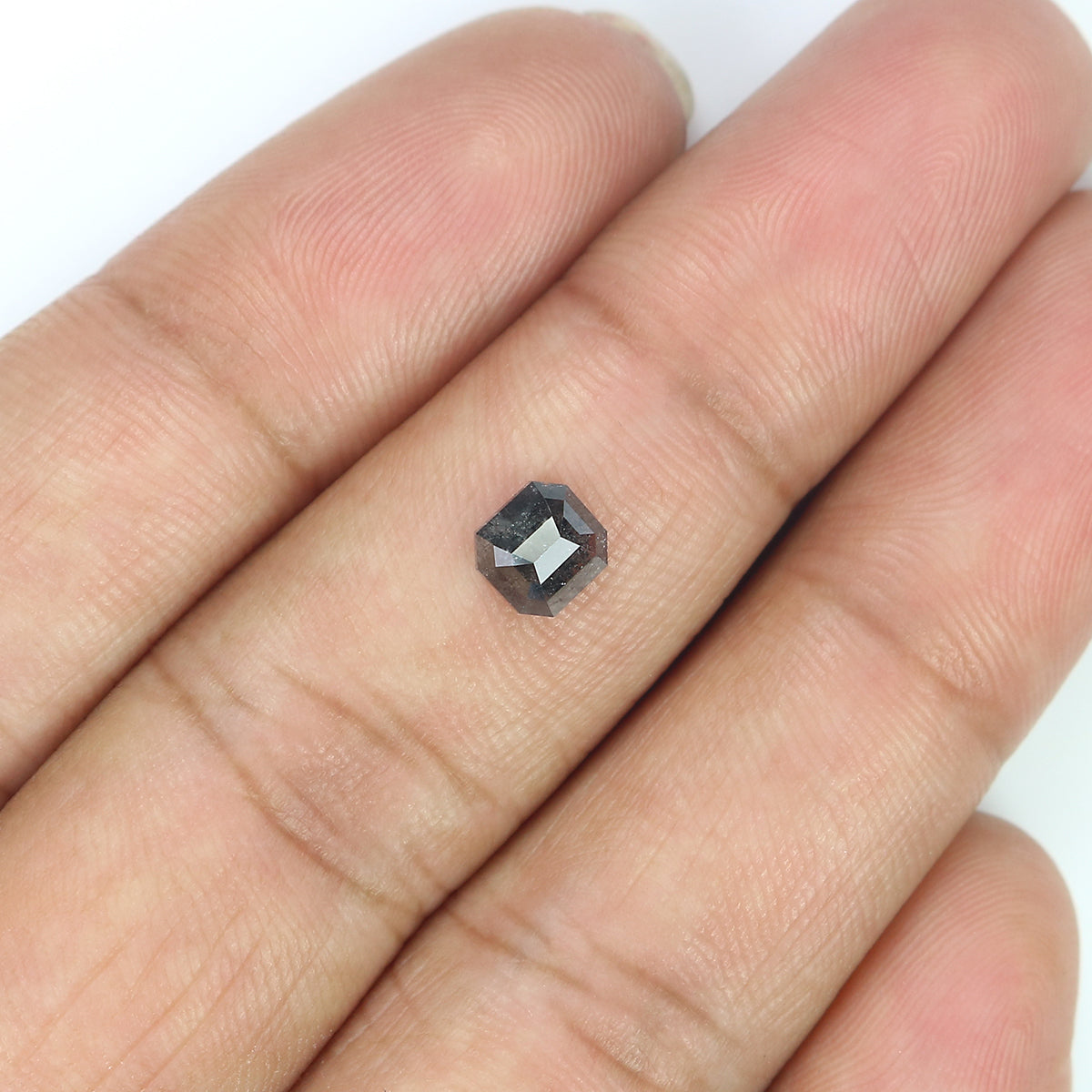 0.70 CT Natural Loose Emerald Shape Diamond Salt And Pepper Emerald Cut Diamond 5.50 MM Natural Black Grey Emerald Rose Cut Diamond QL3129