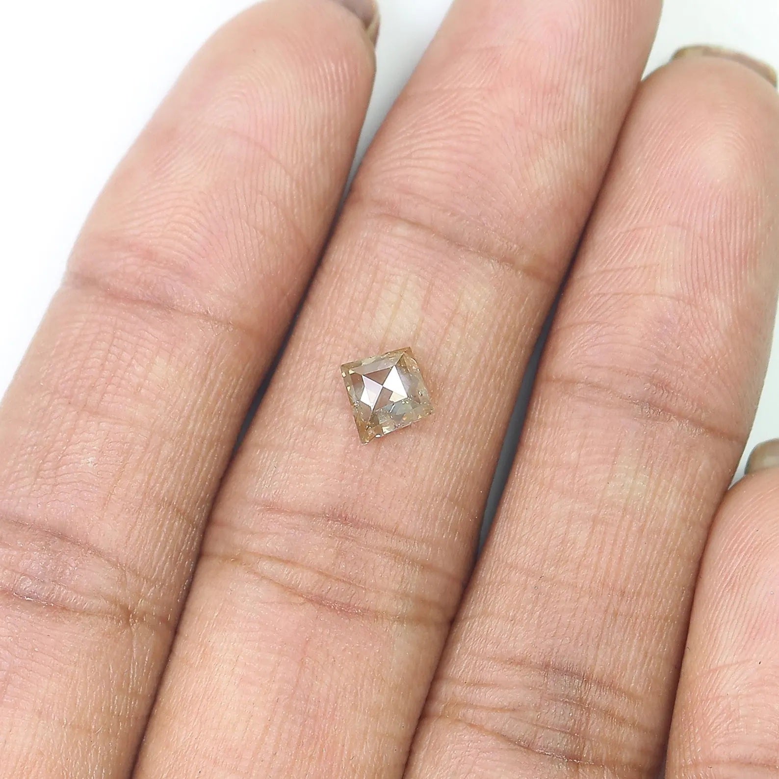 0.59 CT Natural Loose Kite Shape Diamond Light Brown Color Kite Cut Diamond 6.80 MM Natural Diamond Brown Color Kite Rose Cut Diamond QN117