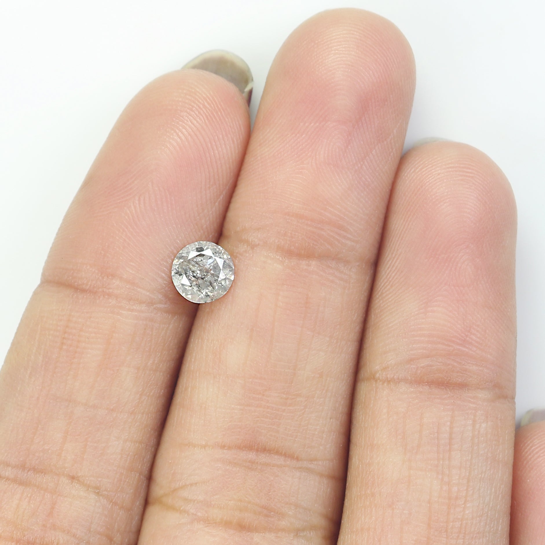 0.63 CT Natural Loose Round Shape Diamond Salt And Pepper Round Cut Diamond 5.30 MM Natural Loose Diamond Round Brilliant Cut Diamond LQ532