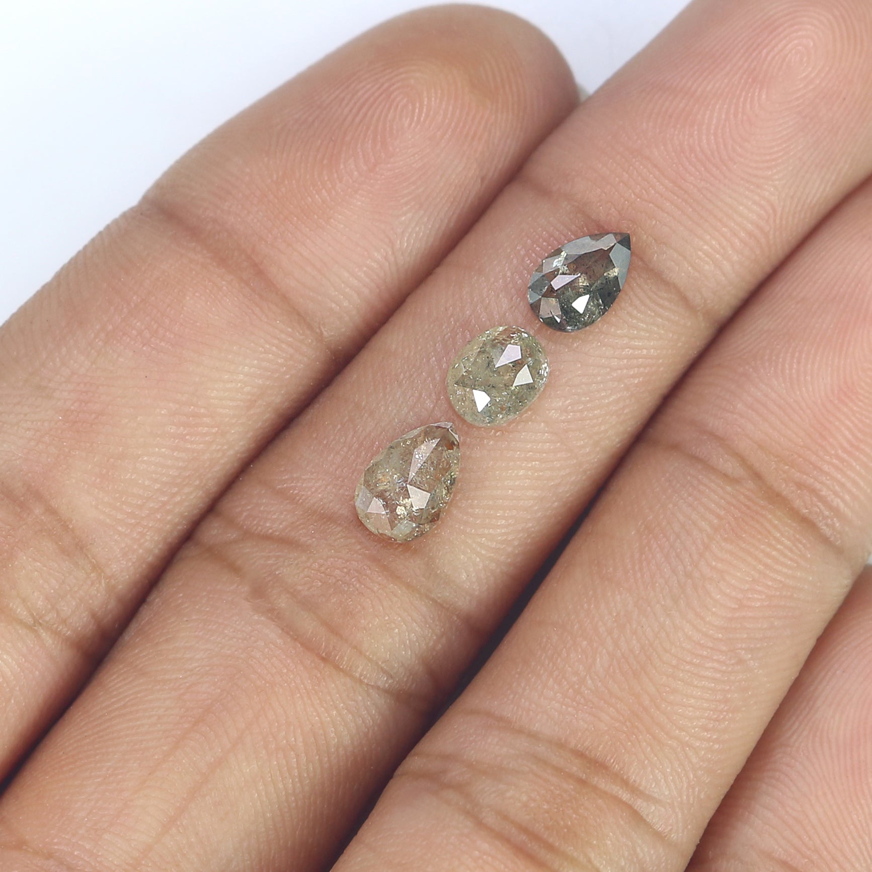 1.80 CT Natural Loose Mix Shape Diamond Salt And Pepper Mix Shape Diamond 5.80 MM Natural Loose Grey Color Mix Shape Rose Cut Diamond L656