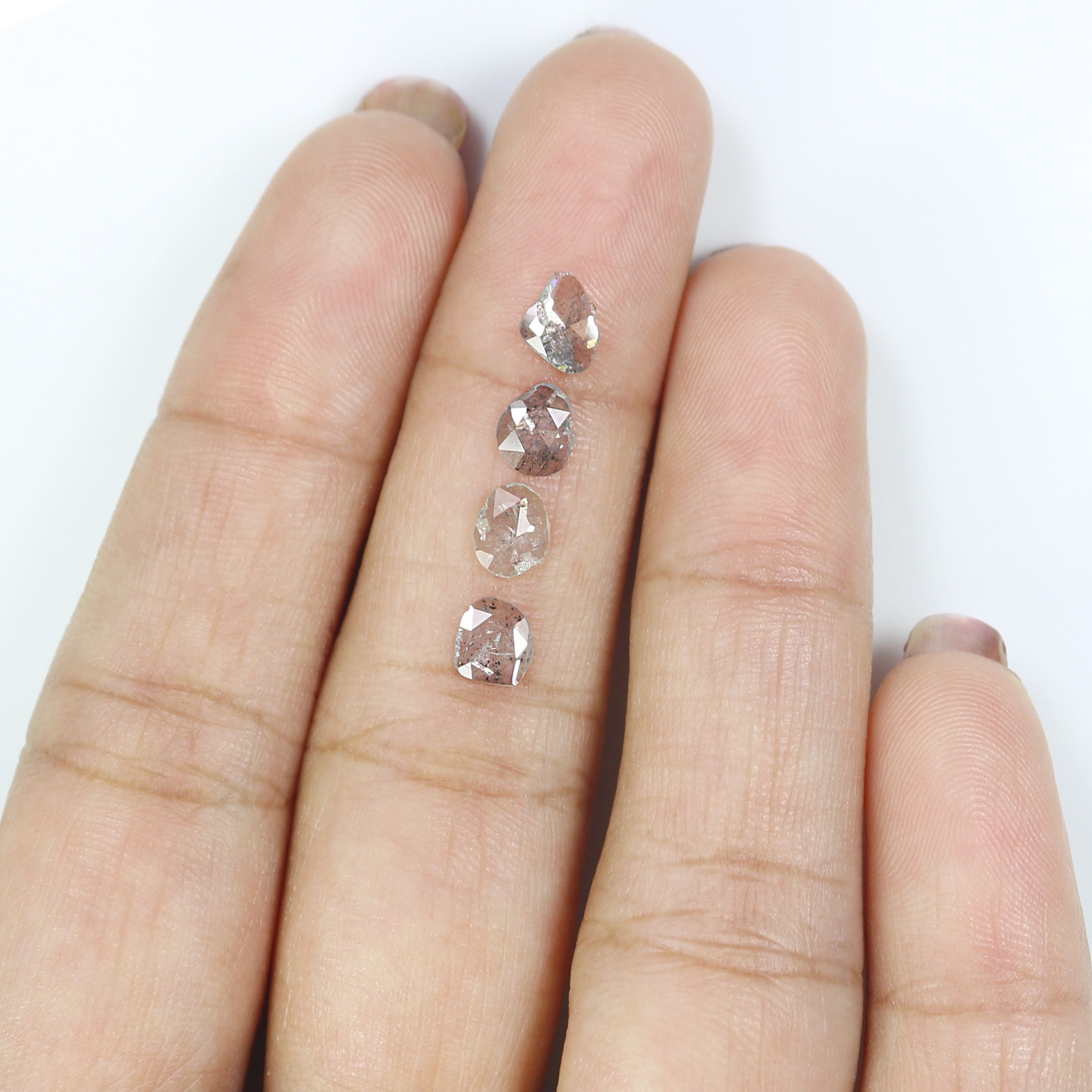 0.94 Ct Natural Loose Slice Shape Diamond Salt And Pepper Slice Cut Diamond 4.90 MM Natural Black Gray Color Slice Rose Cut Diamond NQ2147