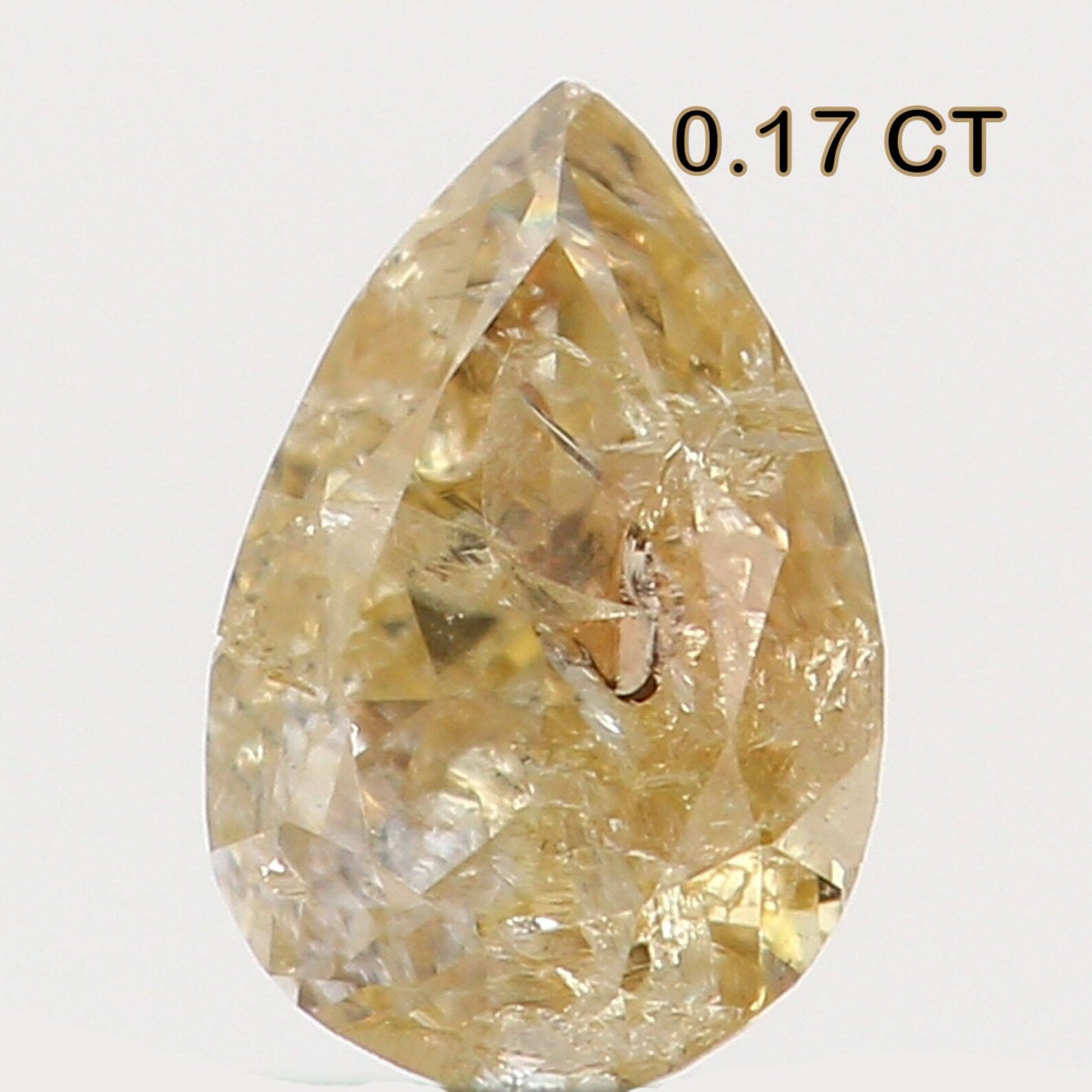 0.17 Ct Natural Loose Diamond Pear Yellow Color I1 Clarity 4.40 MM N7412