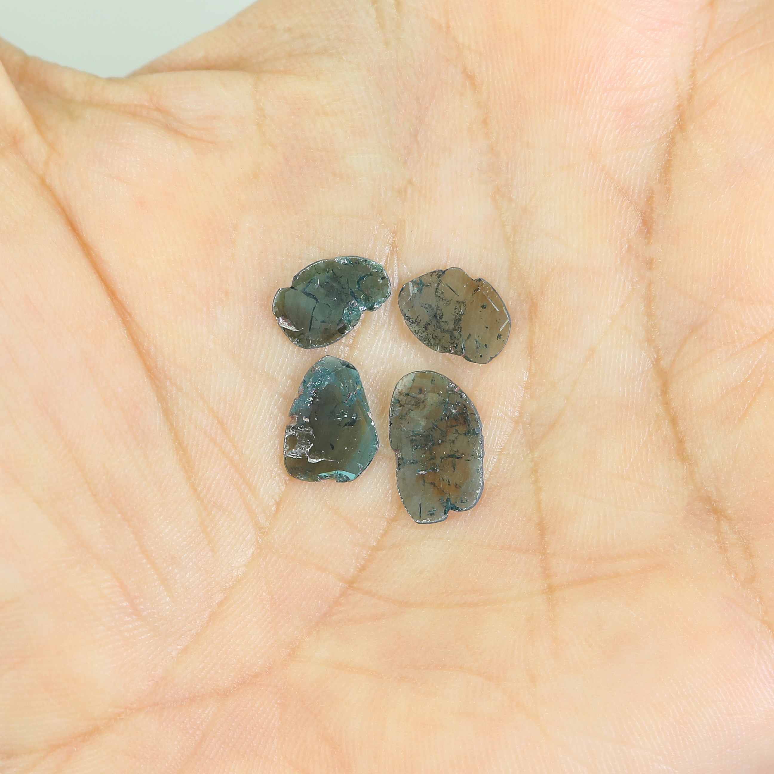 1.80 CT Natural Loose Slice Shape Diamond Blue Color Slice Cut Diamond 9.70 MM Natural Loose Blue Diamond Slice Irregular Cut Diamond LQ716