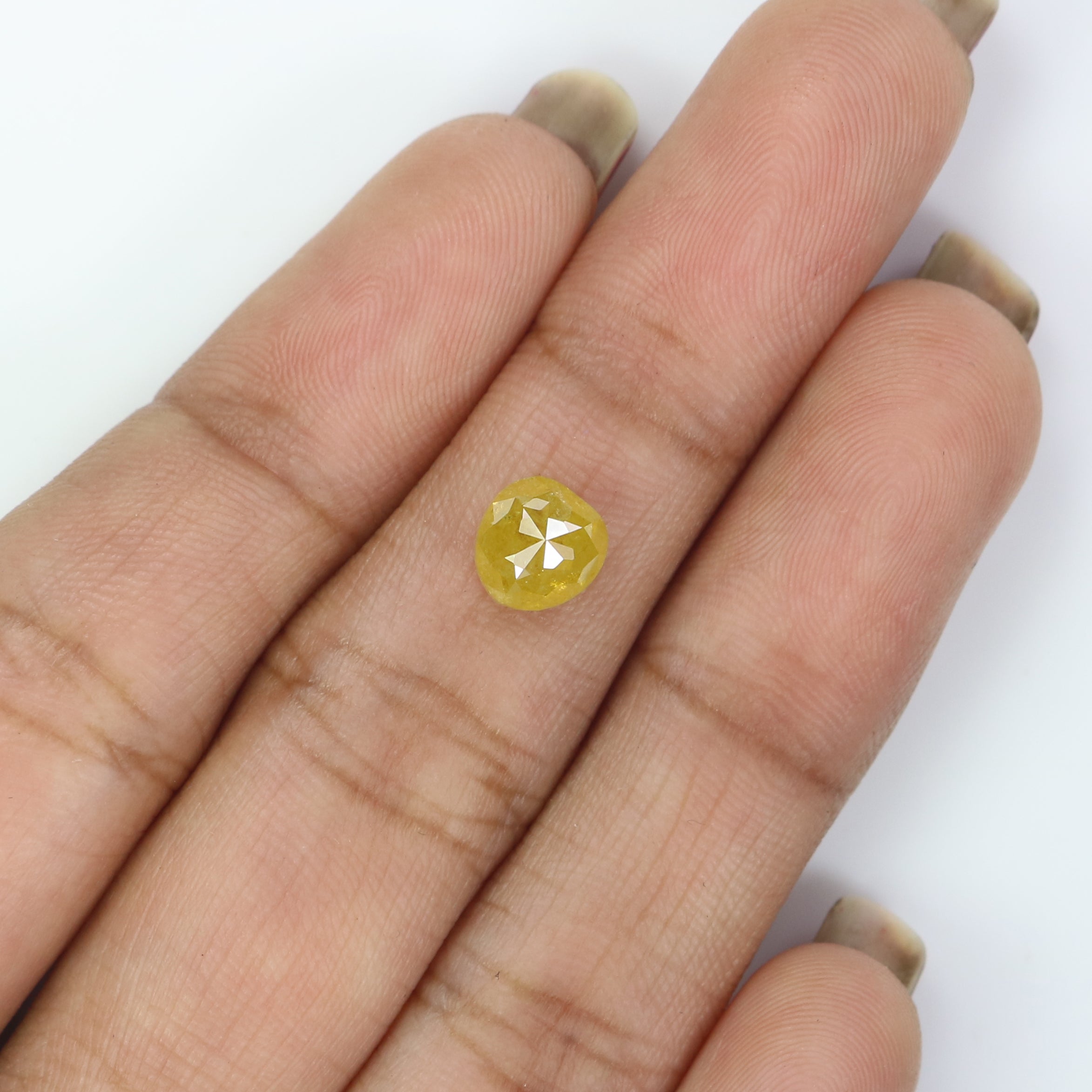 1.42 CT Natural Loose Heart Shape Diamond Yellow Color Heart Cut Diamond 6.40 MM Natural Loose Yellow Diamond Heart Rose Cut Diamond LQ2865