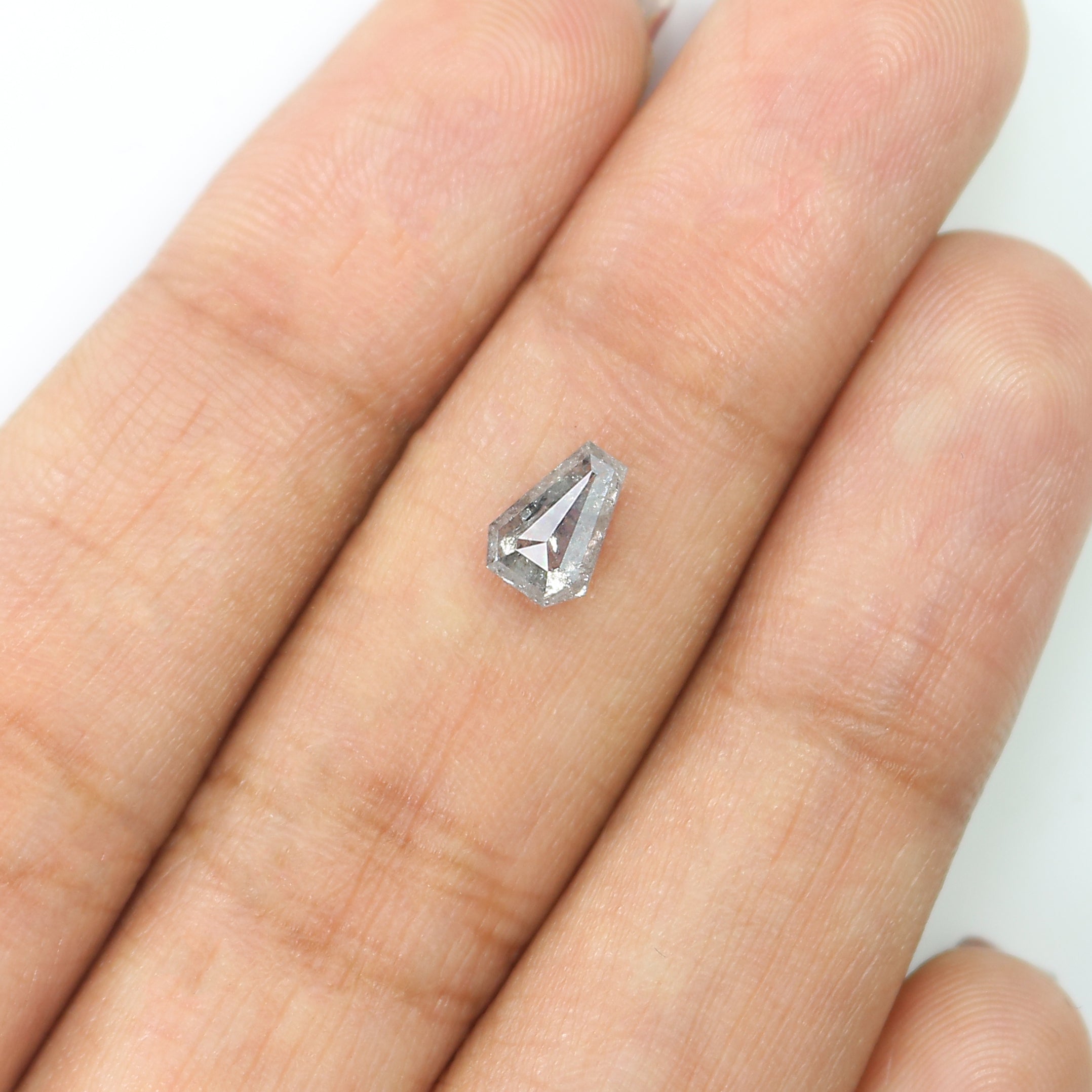 0.78 CT Natural Loose Coffin Shape Diamond Salt And Pepper Coffin Cut Diamond 7.00 MM Black Grey Color Coffin Shape Rose Cut Diamond QL808