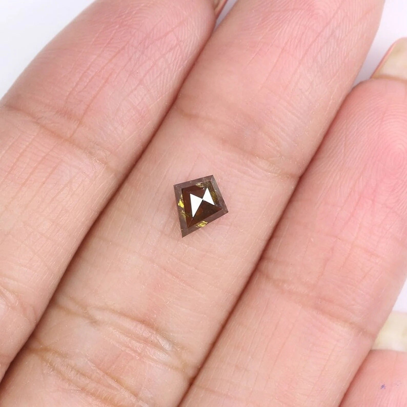0.45 Ct Natural Loose Kite Diamond Yellow Green Color Kite Diamond 6.35 MM Natural Loose Diamond Green Color Kite Rose Cut Diamond NQ1974