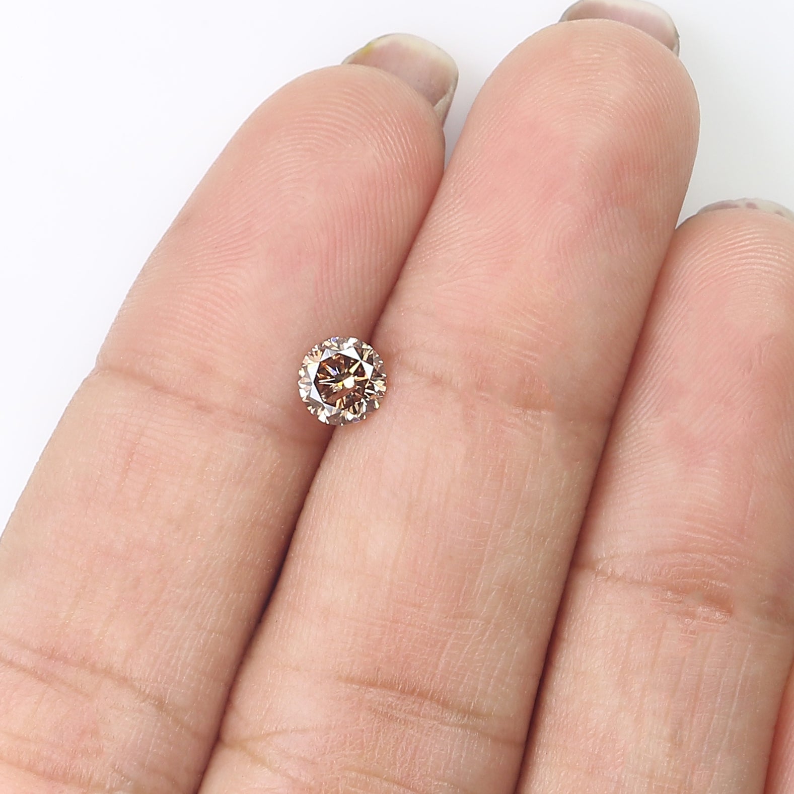 0.48 Ct Natural Loose Round Shape Diamond Brown Color Round Cut Diamond 4.85 MM Natural Brown Diamond Round Brilliant Cut Diamond LQ775